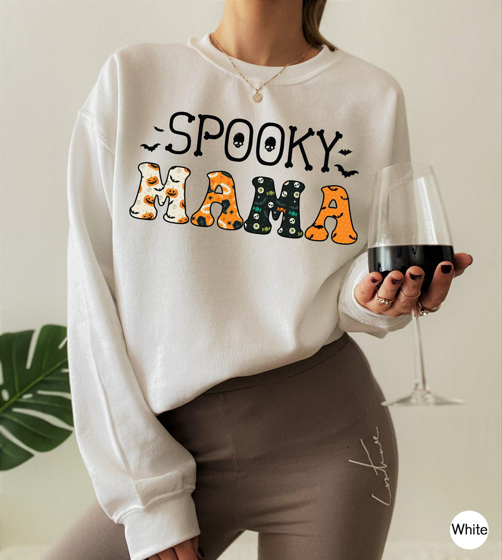 Spooky Mama Sweatshirt, Funny Halloween Shirt For Mom, Fall Shirt For Mom, Spooky Season Shirt,  Tshirt, Halloween Gifts For Mom