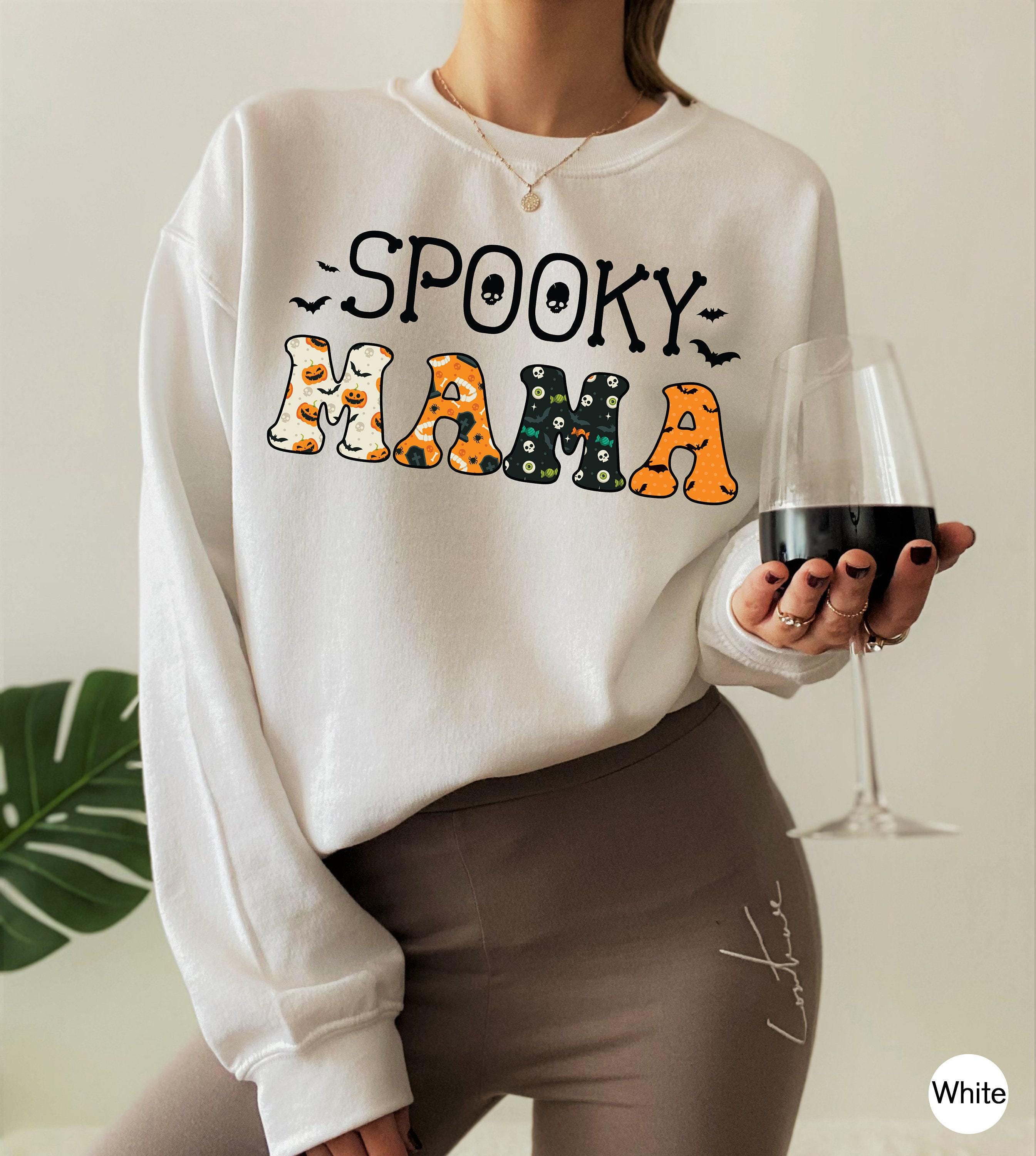 Spooky Mama Sweatshirt, Funny Halloween Shirt For Mom, Fall Shirt For Mom, Spooky Season Shirt,  Tshirt, Halloween Gifts