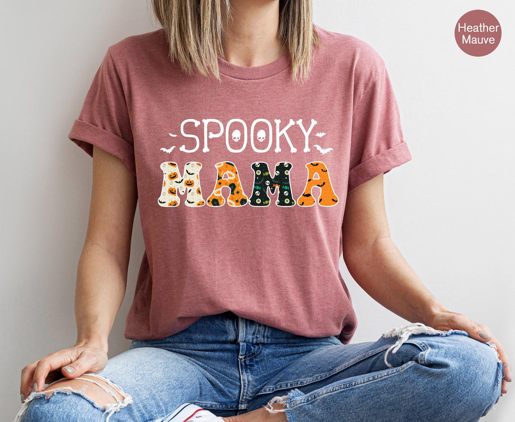 Spooky Mama Sweatshirt, Funny Halloween Shirt For Mom, Fall Shirt For Mom, Spooky Season Shirt,  Tshirt, Halloween Gifts For Mom