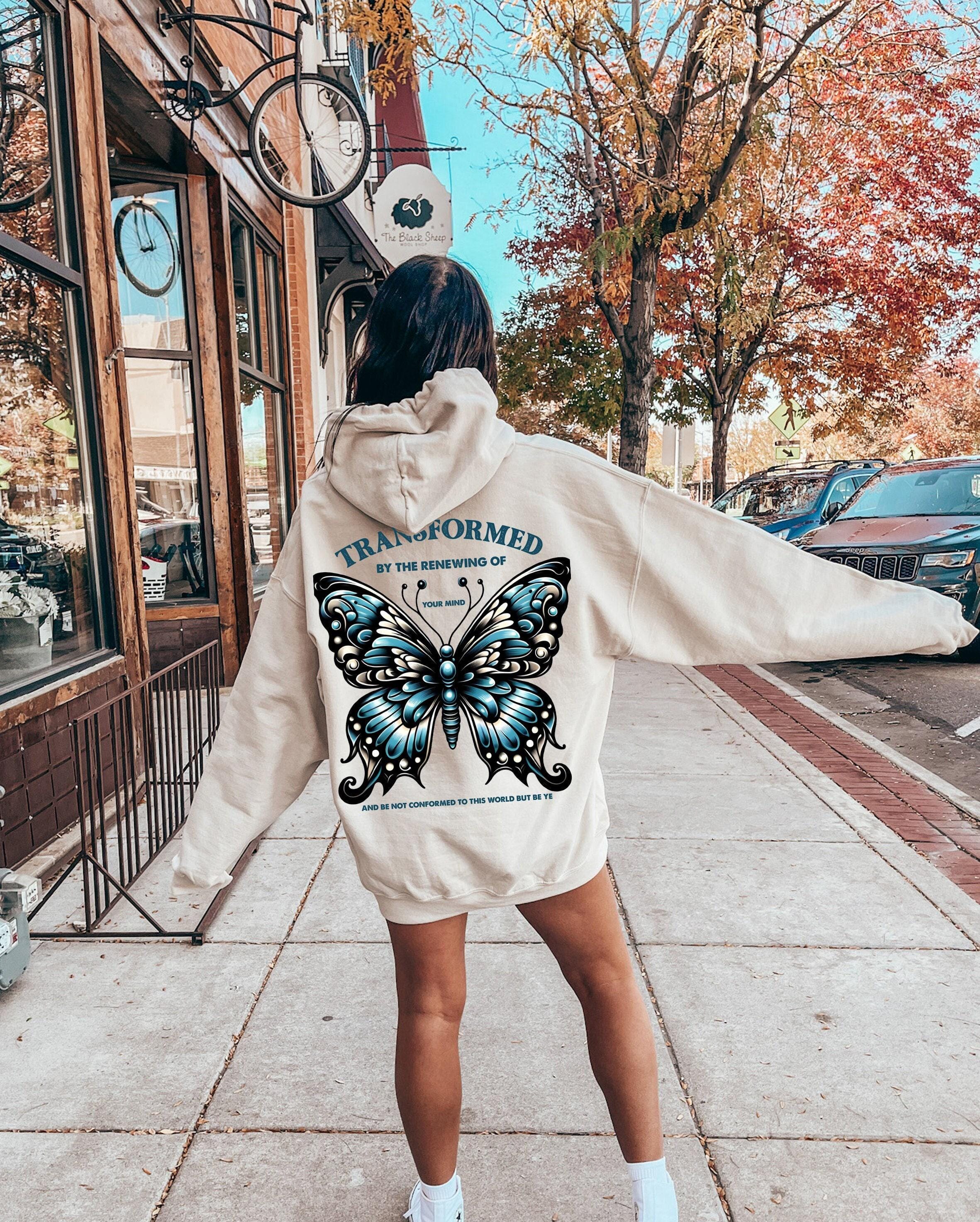 Do Not Be Conformed To This World Hoodie, Bible Verse Sweatshirt For Women, Butterfly Christian Shirt, Religious Gift Fo
