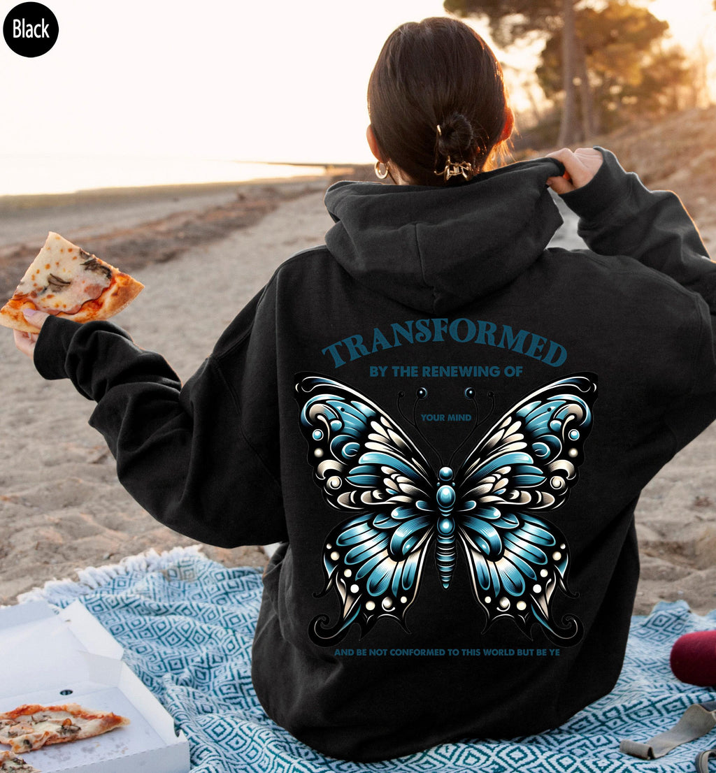Do Not Be Conformed To This World Hoodie, Bible Verse Sweatshirt For Women, Butterfly Christian Shirt, Religious Gift For Mother