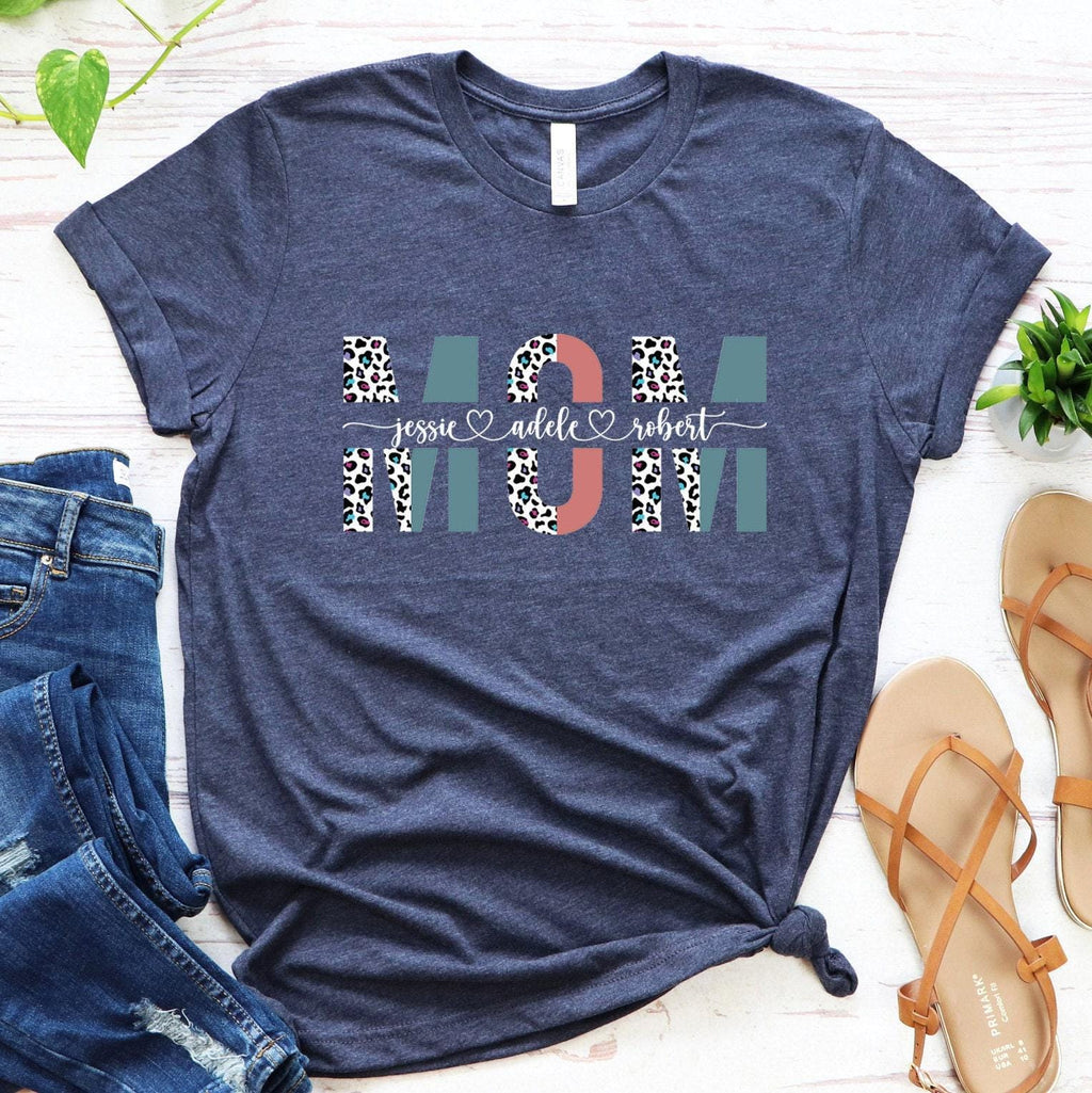 Custom Mom Sweatshirt With Kids Names, Personalized Leopard Mom Shirt, Mother's Day Gifts For Women, Custom Kids Names Mom Hoodie