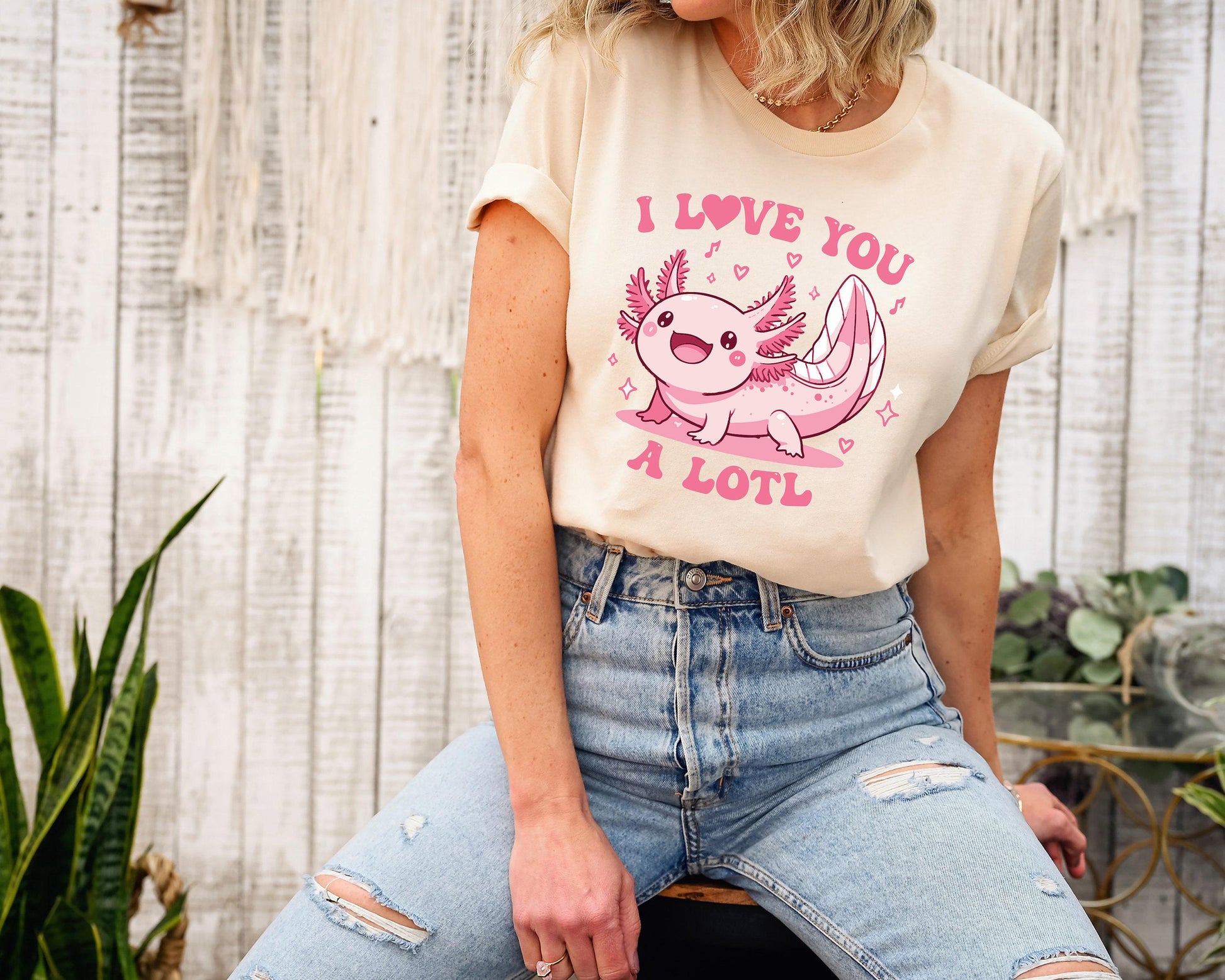 I Love You A Lotl Sweatshirt, Funny Axolotl Valentines Shirt, Axolotl Lover Hoodie, Women's Cute Valentine's Tee, Gift For Girlfriend