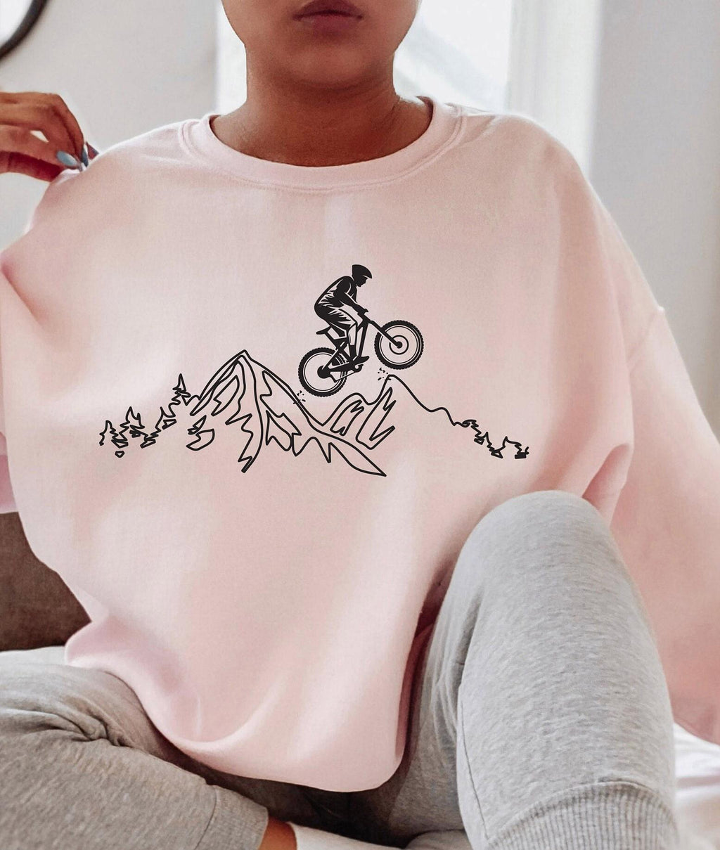 Mountain Biking Sweatshirt, Cycling Shirt, Women's Cyclist Hoodie, Biking Lover Sweater, Bicycle Clothing For Men, Gift For Biker