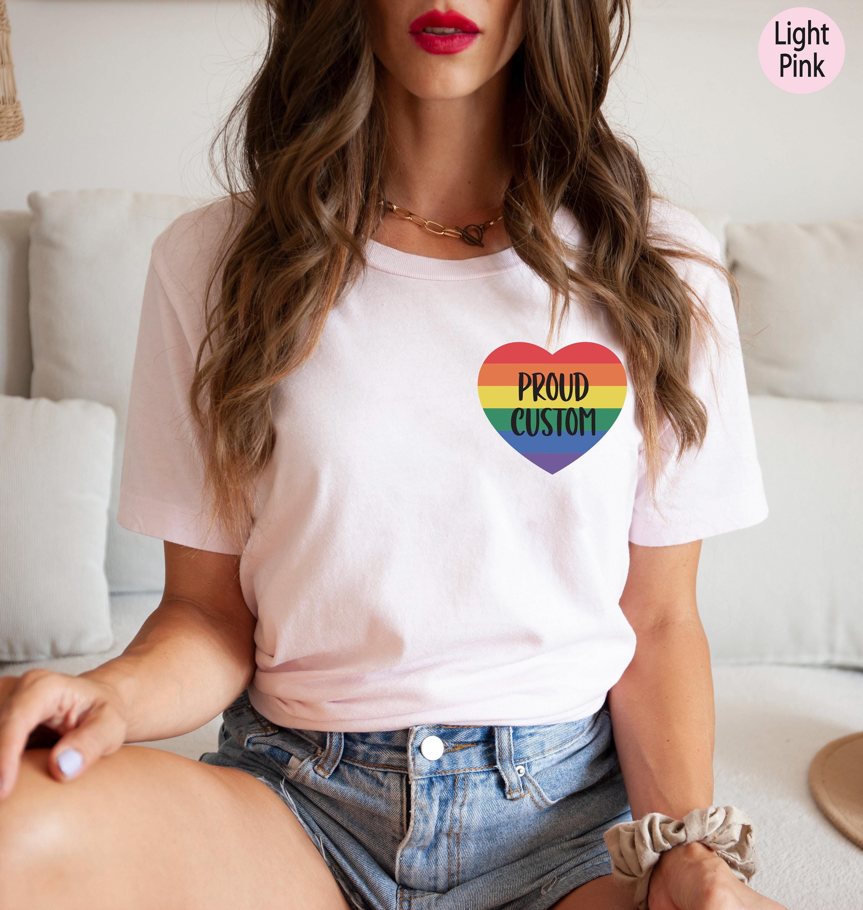Customized Proud Shirt, Trendy LGBTQ Hoodie For Women, Rainbow Themed Sweatshirt, Pride Sweater, Aesthetic Heart Gift For Bestie