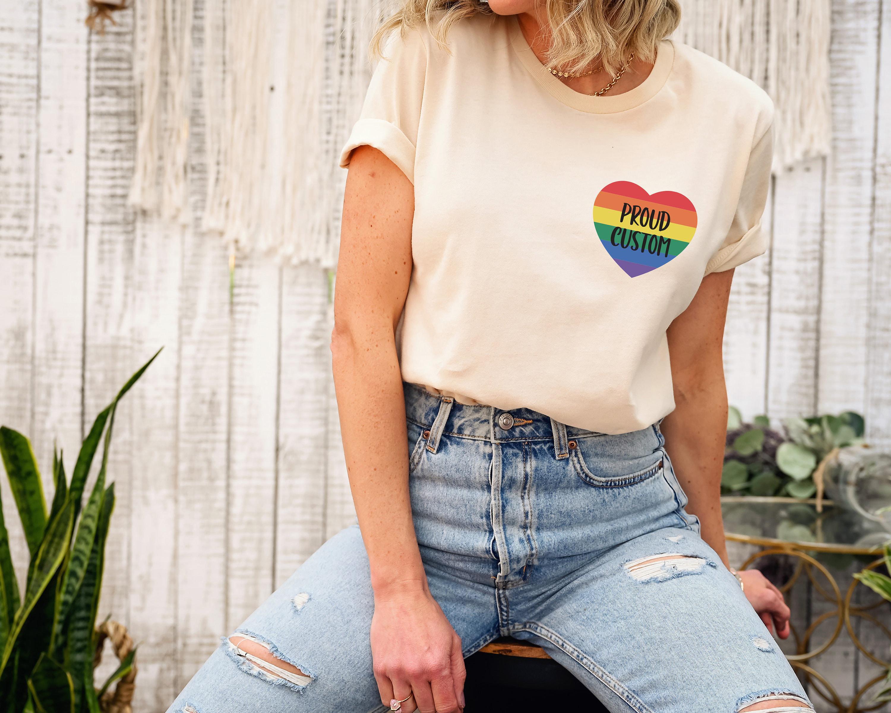 Customized Proud Shirt, Trendy LGBTQ Hoodie For Women, Rainbow Themed Sweatshirt, Pride Sweater, Aesthetic Heart Gift Fo