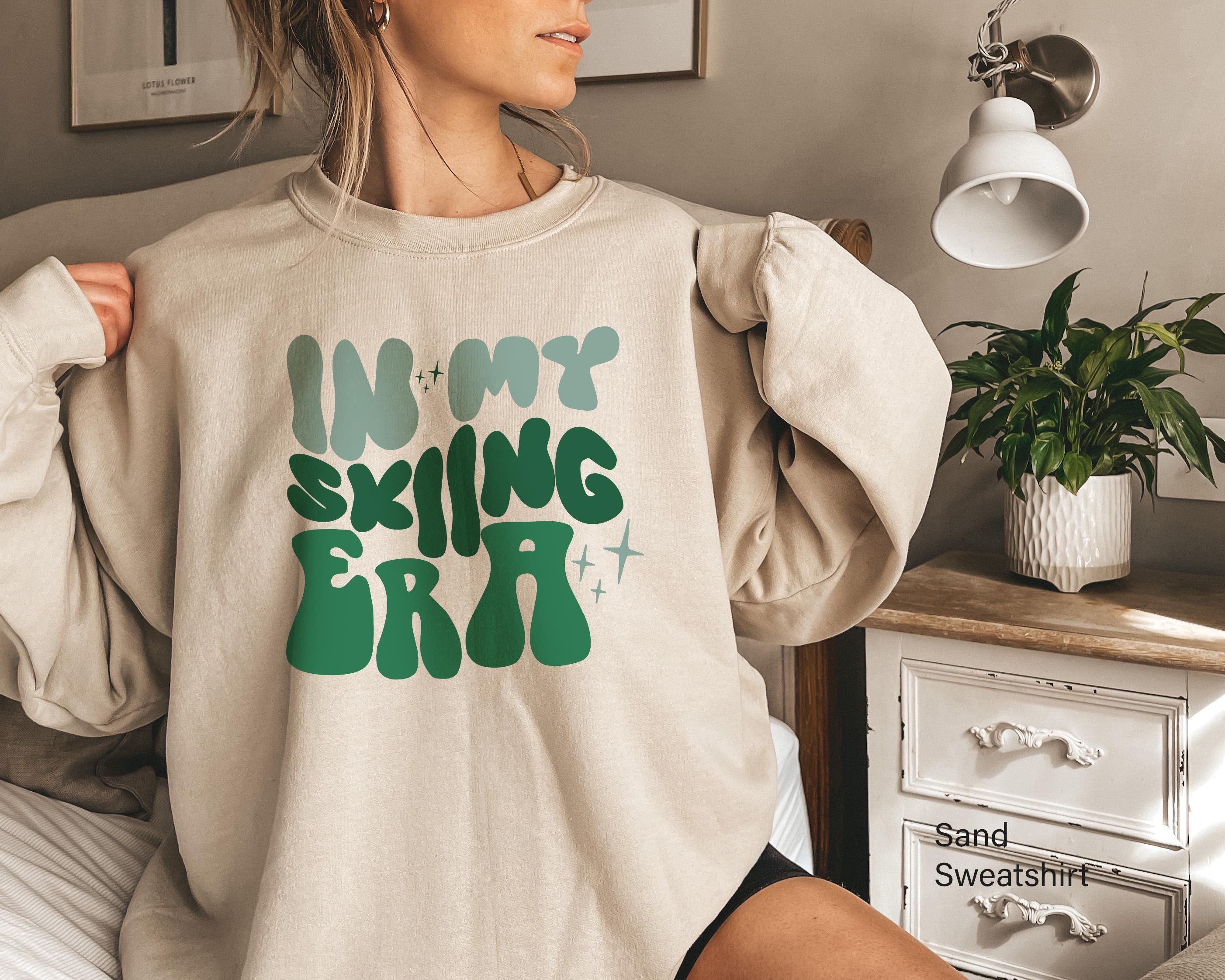 In My Skiing Era Sweatshirt, Aesthetic Snow Skiing T-Shirt, Snowboard Hoodie For Woman, Winter Christmas Shirt, Preppy S