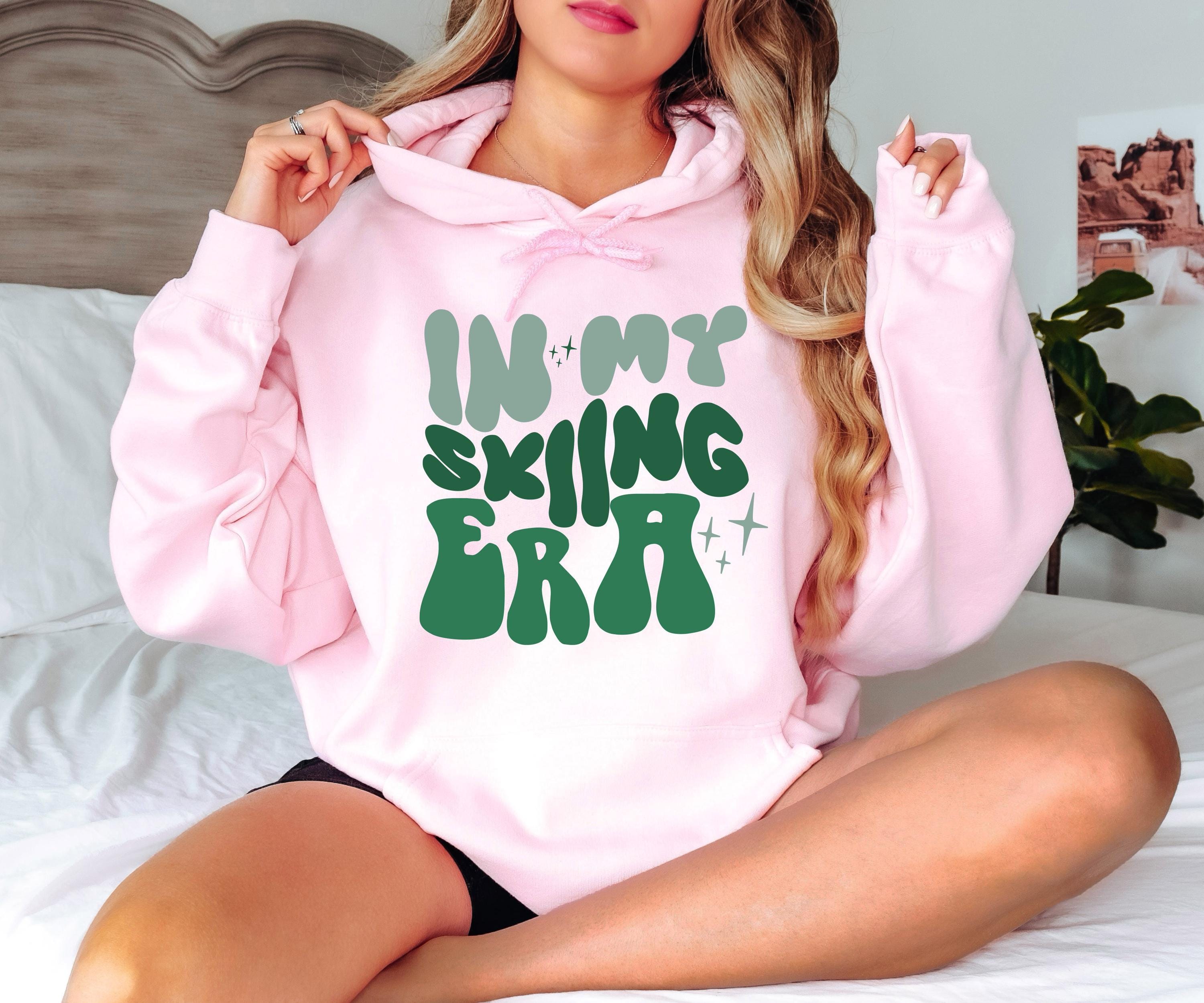 In My Skiing Era Sweatshirt, Aesthetic Snow Skiing T-Shirt, Snowboard Hoodie For Woman, Winter Christmas Shirt, Preppy Ski Gift