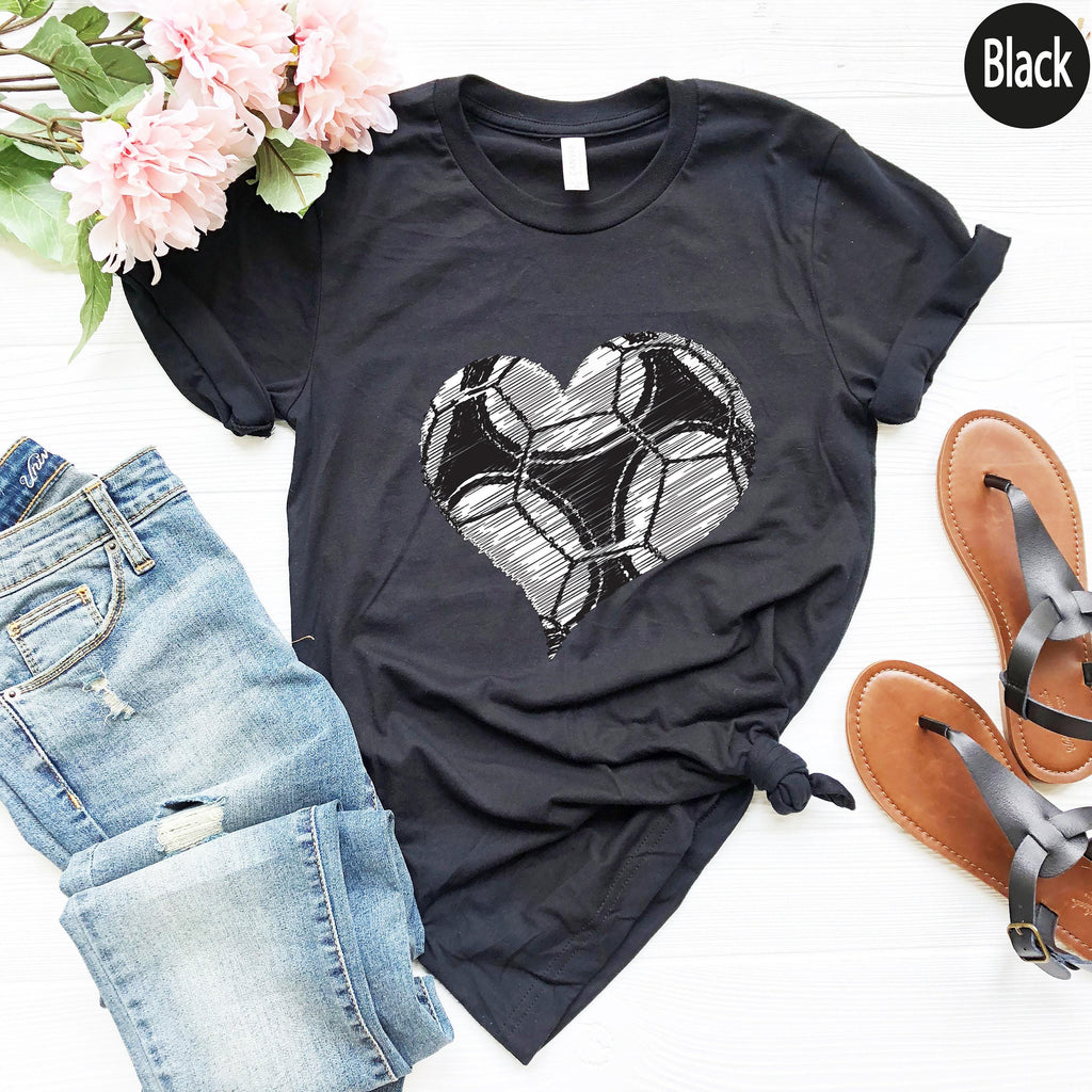 Women's Soccer Ball Heart Sweatshirt, Soccer Mom Shirt, Cute Soccer Player Shirt, Soccer Mama Shirt, Soccer Cheer Gifts For Her