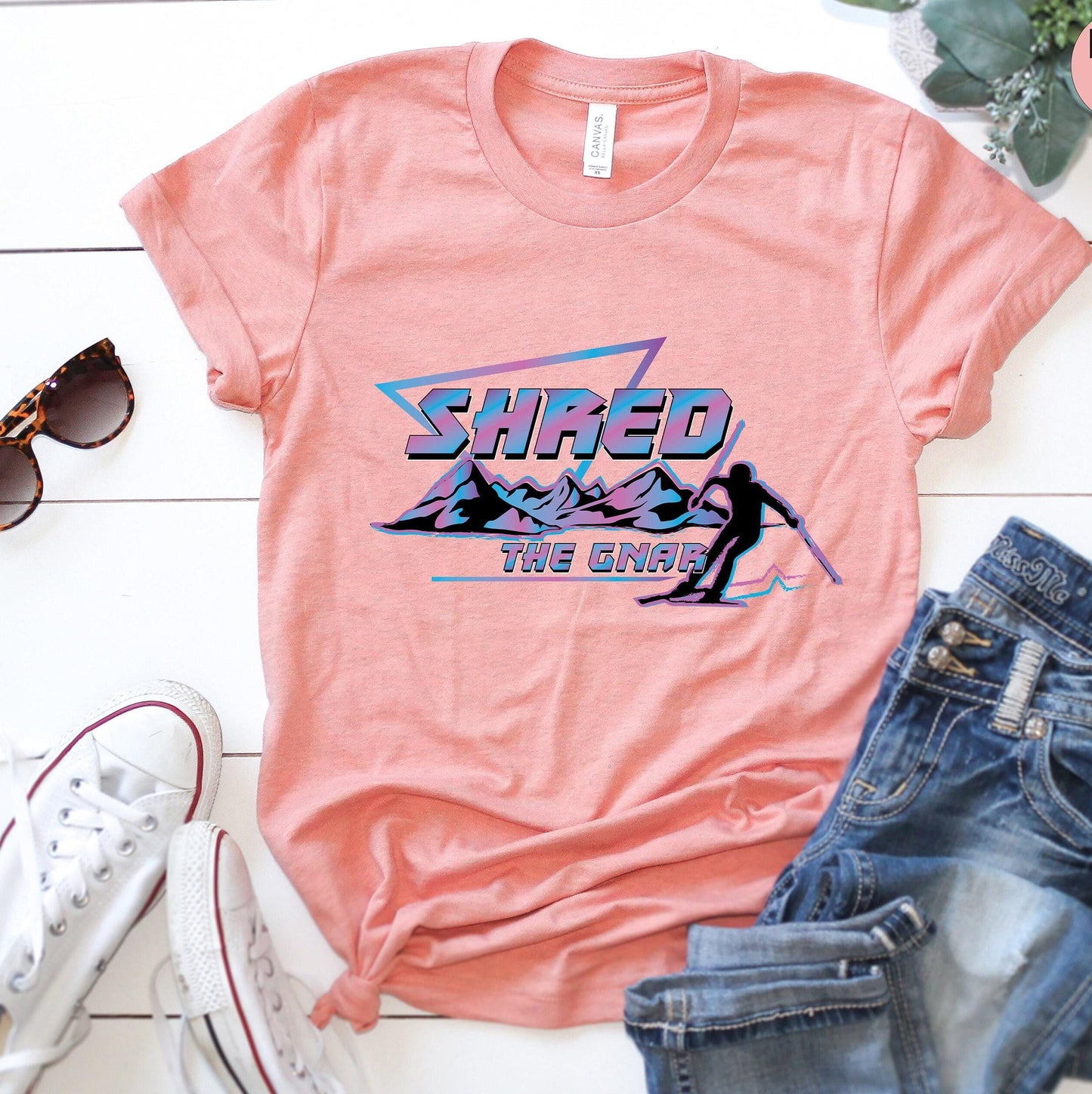 Shred The Gnar Shirt, Funny Skiing Shirt, Ski Sweatshirt, Winter Vacation Shirt, Skiing Trip Shirt, Skier Shirt, Gifts For Skiers