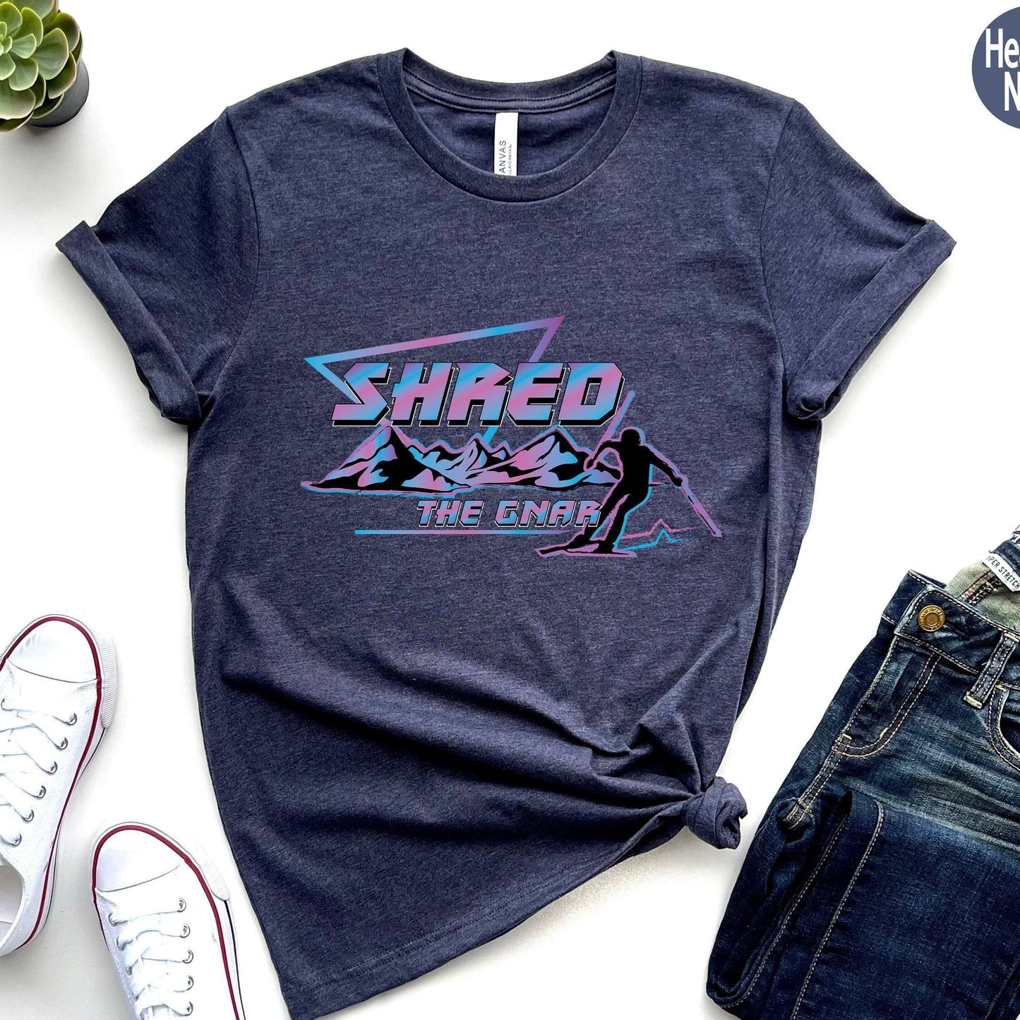 Shred The Gnar Shirt, Funny Skiing Shirt, Ski Sweatshirt, Winter Vacation Shirt, Skiing Trip Shirt, Skier Shirt, Gifts For Skiers