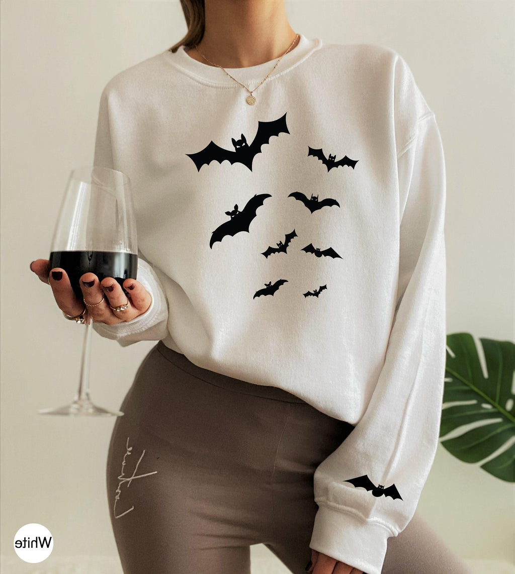 Bats Shirt, Halloween Sweatshirt For Women, Spooky Season Tshirt, Girls Fall Shirt, Halloween Gifts For Friends, Kids Halloween Shirt,K