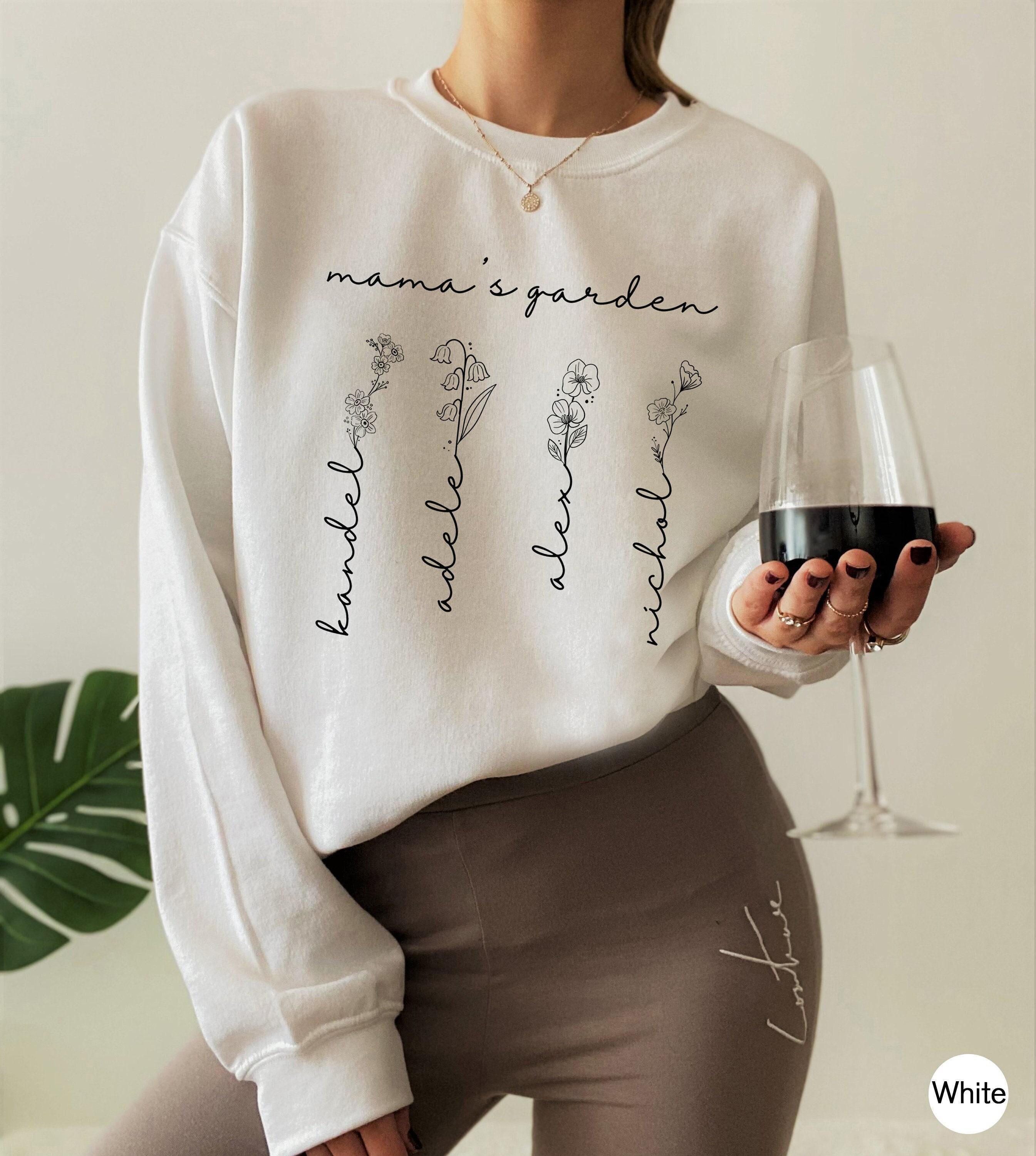 Custom Mama's Garden Sweatshirt, Personalized Birth Month Flower Shirt, Mom's Flower Garden Hoodie, Customized Mother's 
