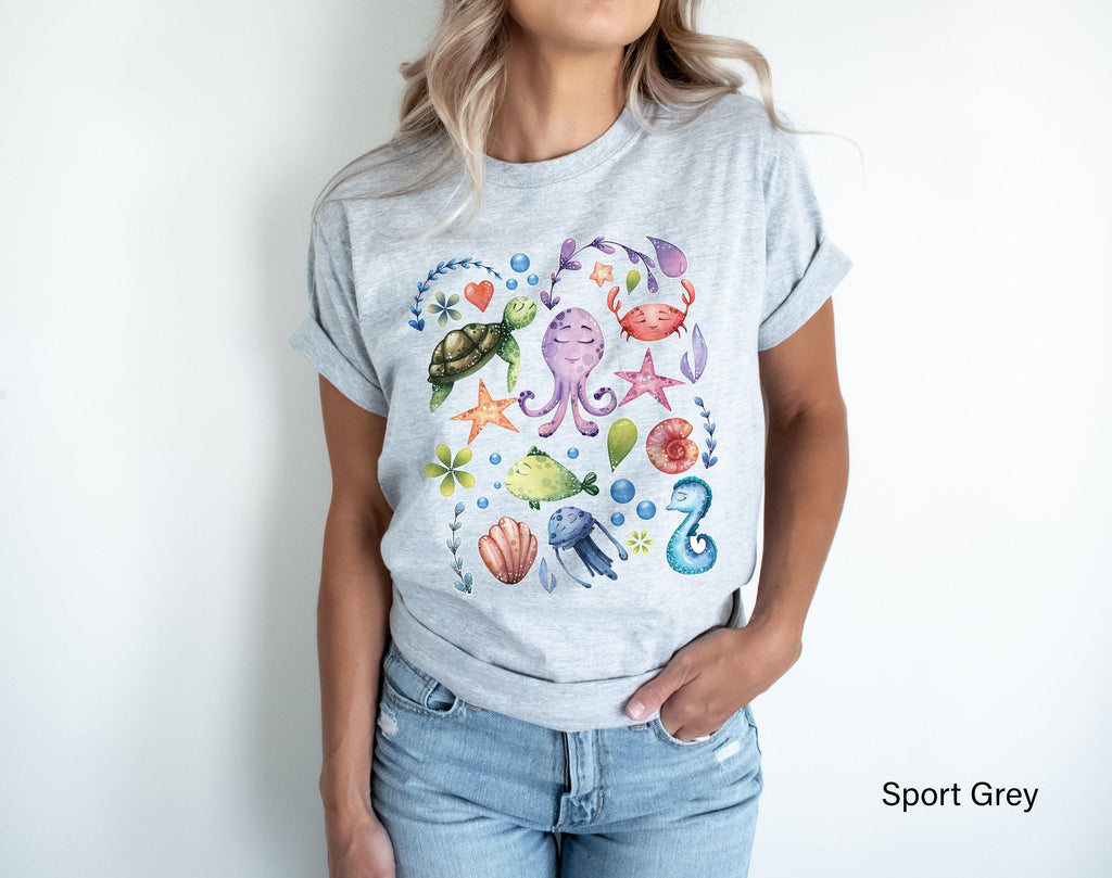 Cute  Sea Animals Sweatshirt, Marine Life T-Shirt For Women, Sea Creatures Hoodie, Marine Biologist Gifts, Protect The Animals Shirts