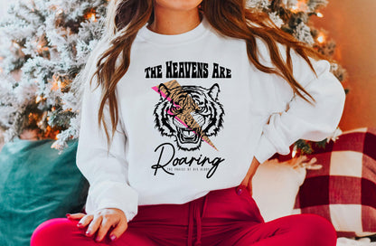 Aesthetic Christian Sweatshirt, Women's Religious Shirt, Bible Verse Hoodie, Faith Tshirt, Heavens Are Roaring Shirt, Christian Gifts