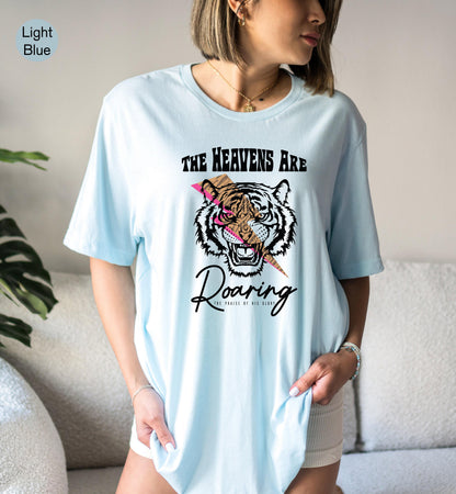 Aesthetic Christian Sweatshirt, Women's Religious Shirt, Bible Verse Hoodie, Faith Tshirt, Heavens Are Roaring Shirt, Christian Gifts