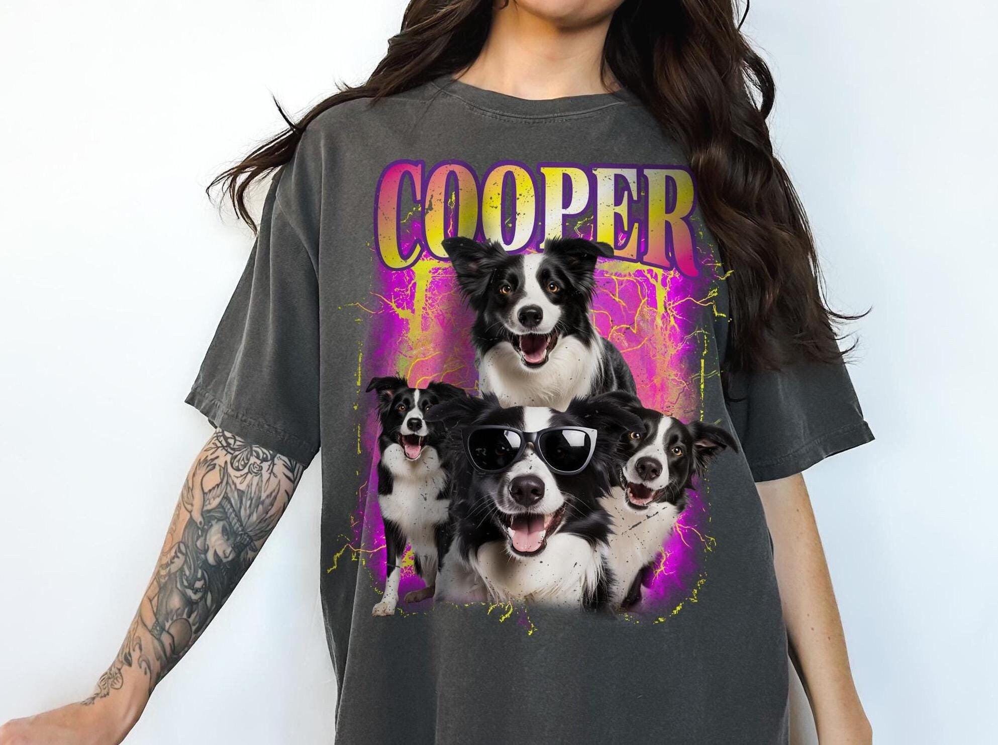 Custom Comfort Colors Dog Bootleg Shirt Pet Photo Shirt Vintage Custom Dog Shirt Personalized Dog Shirt Custom 90's Tee Bootleg Shirt