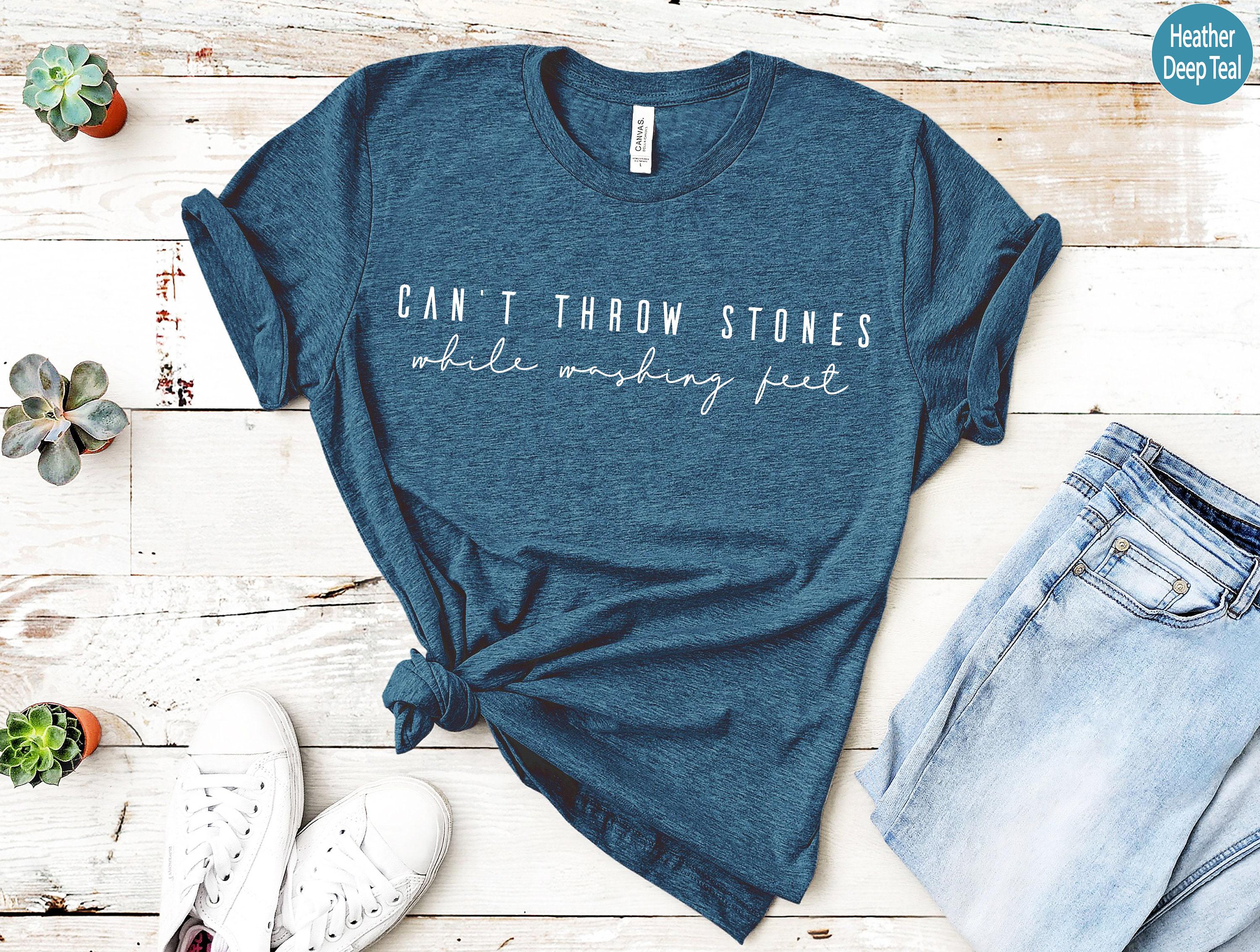 Trendy Christian Shirt, Bible Verse Shirt, Can't Throw Stones Sweatshirt, Religious Shirts, Faith Hoodie, Church Shirt, 