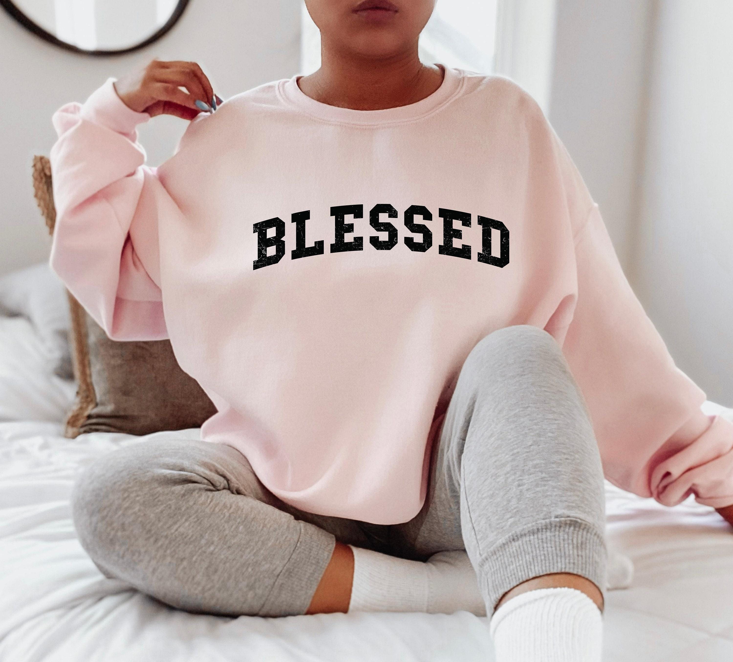 Blessed Sweatshirt, Preppy Christian Sweatshirt, Women's Religious Hoodie, Cute Faith Tshirt, Trendy Christian Gifts, Ca