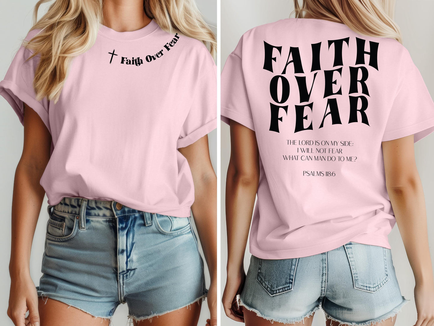 Christian Sweatshirt, Faith Over Fear Psalms 18:06 Shirt, Bible Verse Shirt, Religious Shirts, Faith Hoodie, Church Tee,Christian Gift