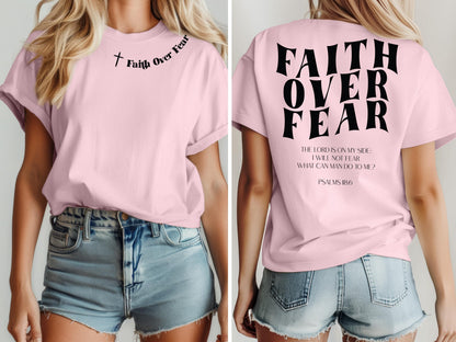 Christian Sweatshirt, Faith Over Fear Psalms 18:06 Shirt, Bible Verse Shirt, Religious Shirts, Faith Hoodie, Church Tee,Christian Gift
