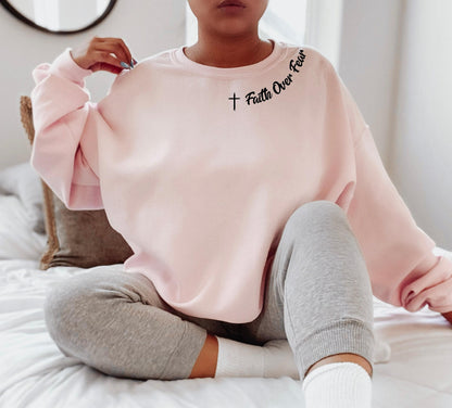 Christian Sweatshirt, Faith Over Fear Psalms 18:06 Shirt, Bible Verse Shirt, Religious Shirts, Faith Hoodie, Church Tee,Christian Gift
