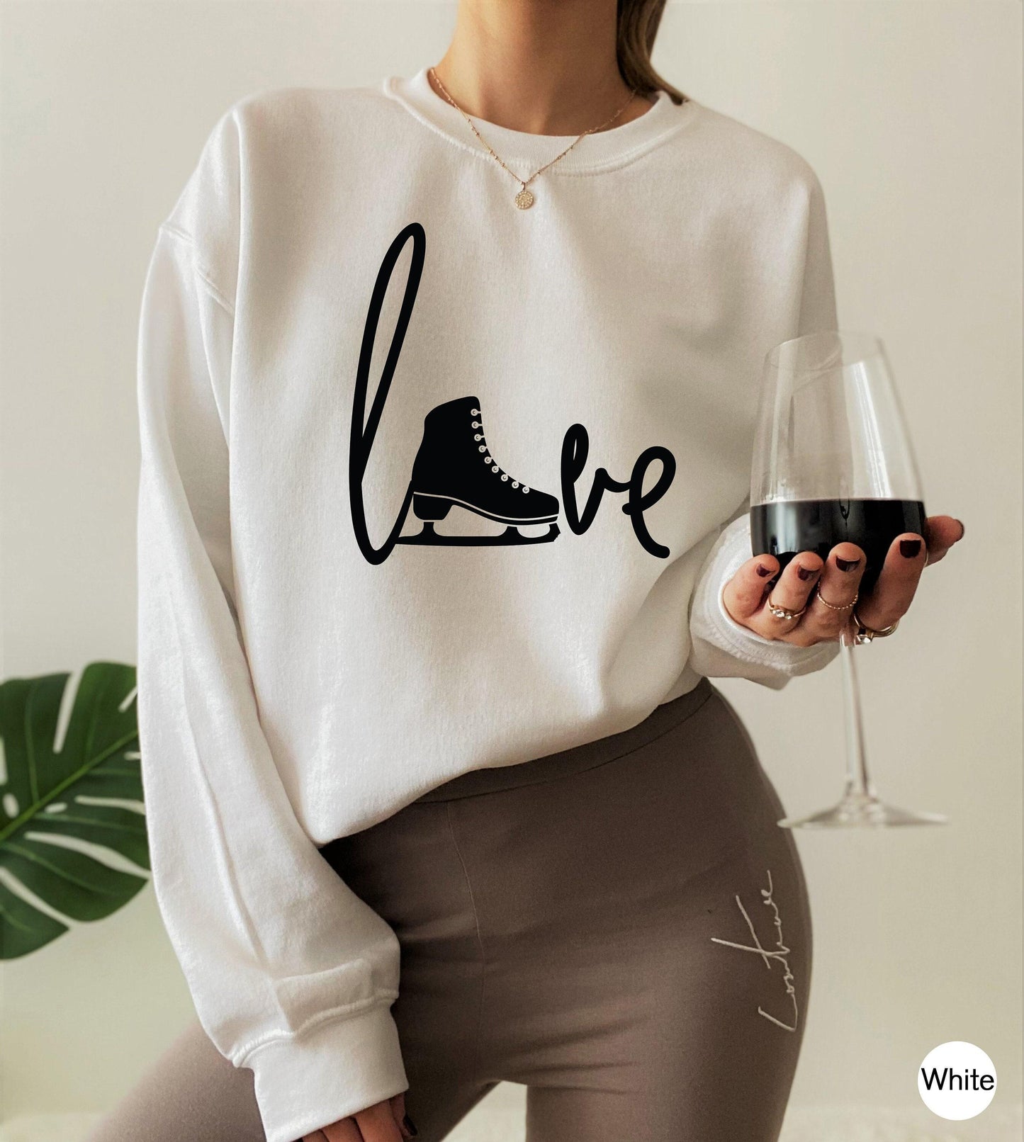 Ice Skating Sweatshirt, Love Skating Shirt, Women's Ice Skating Hoodie, Trendy Ice Skater Shirt, Ice Skating Gift, Skating Graphic Tee