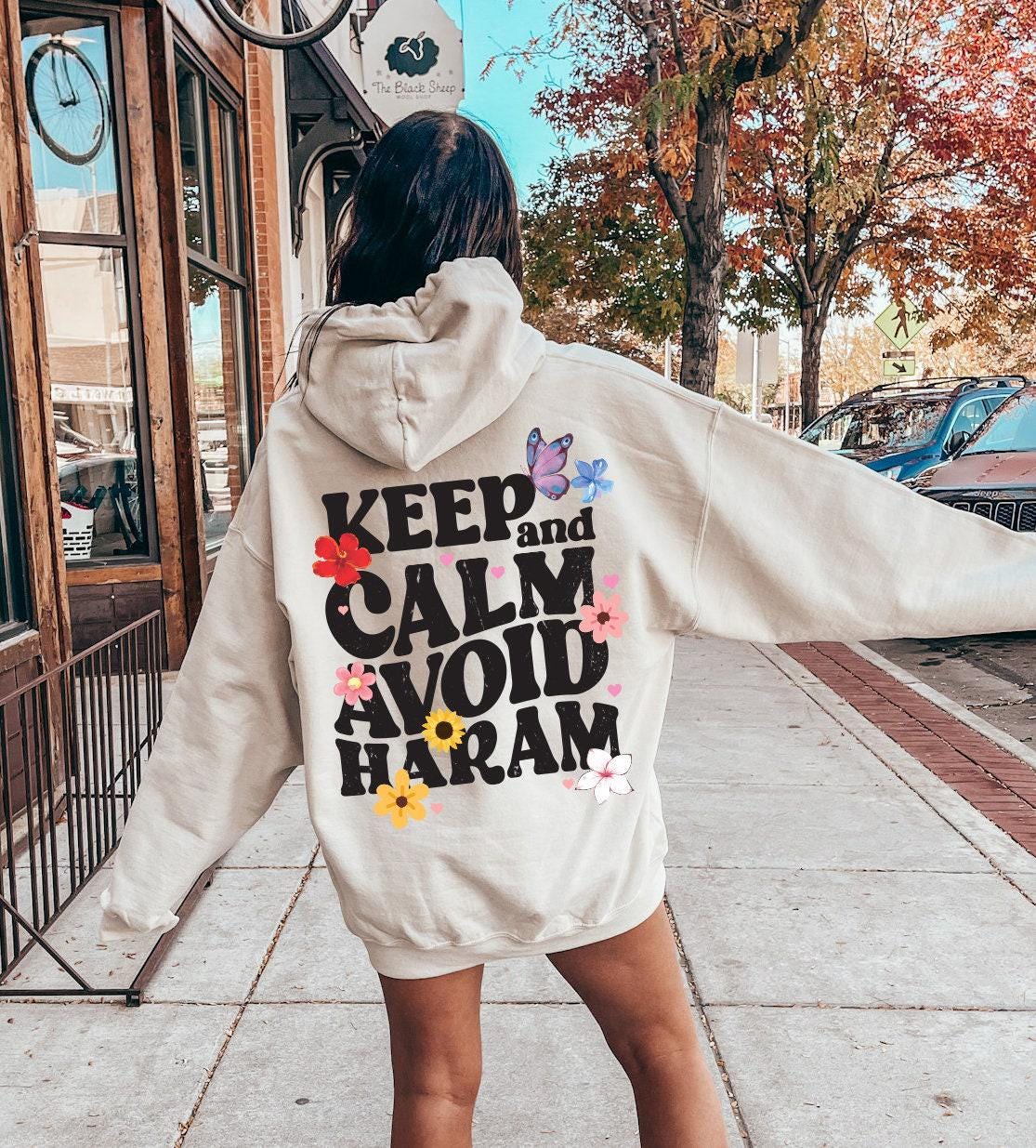 Keep Calm And Avoid Haram Hoodie, Flowery Ramadan Shirt, Islamic Days Sweatshirt, Women's Aesthetic Muslim Tee, Ramadan 