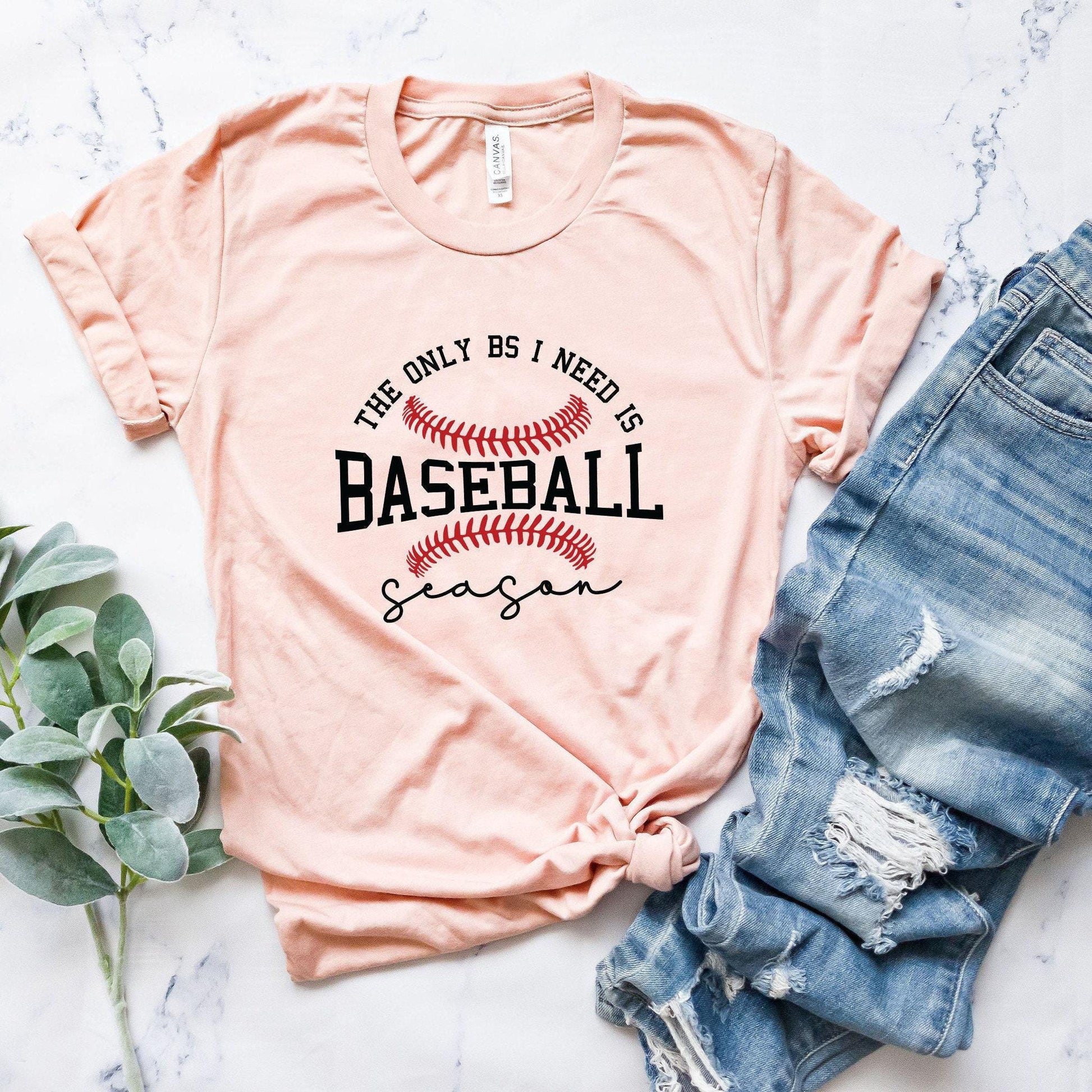 The Only BS I Need Is Baseball Shirt, Women's Funny Baseball Sweatshirt, Baseball Player Shirt, Game Day Hoodie, Sports Gift For Her