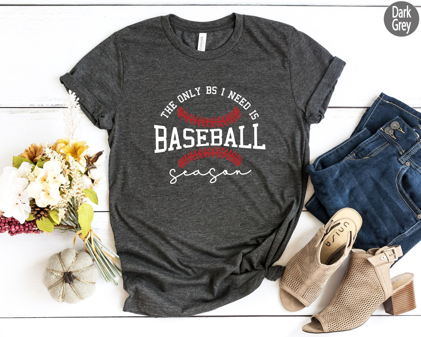 The Only BS I Need Is Baseball Shirt, Women's Funny Baseball Sweatshirt, Baseball Player Shirt, Game Day Hoodie, Sports Gift For Her