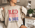 4th Of July Red White And Due Shirt, Custom Maternity Sweatshirt, Women's Pregnancy Announcement Shirt, Personalized Bab