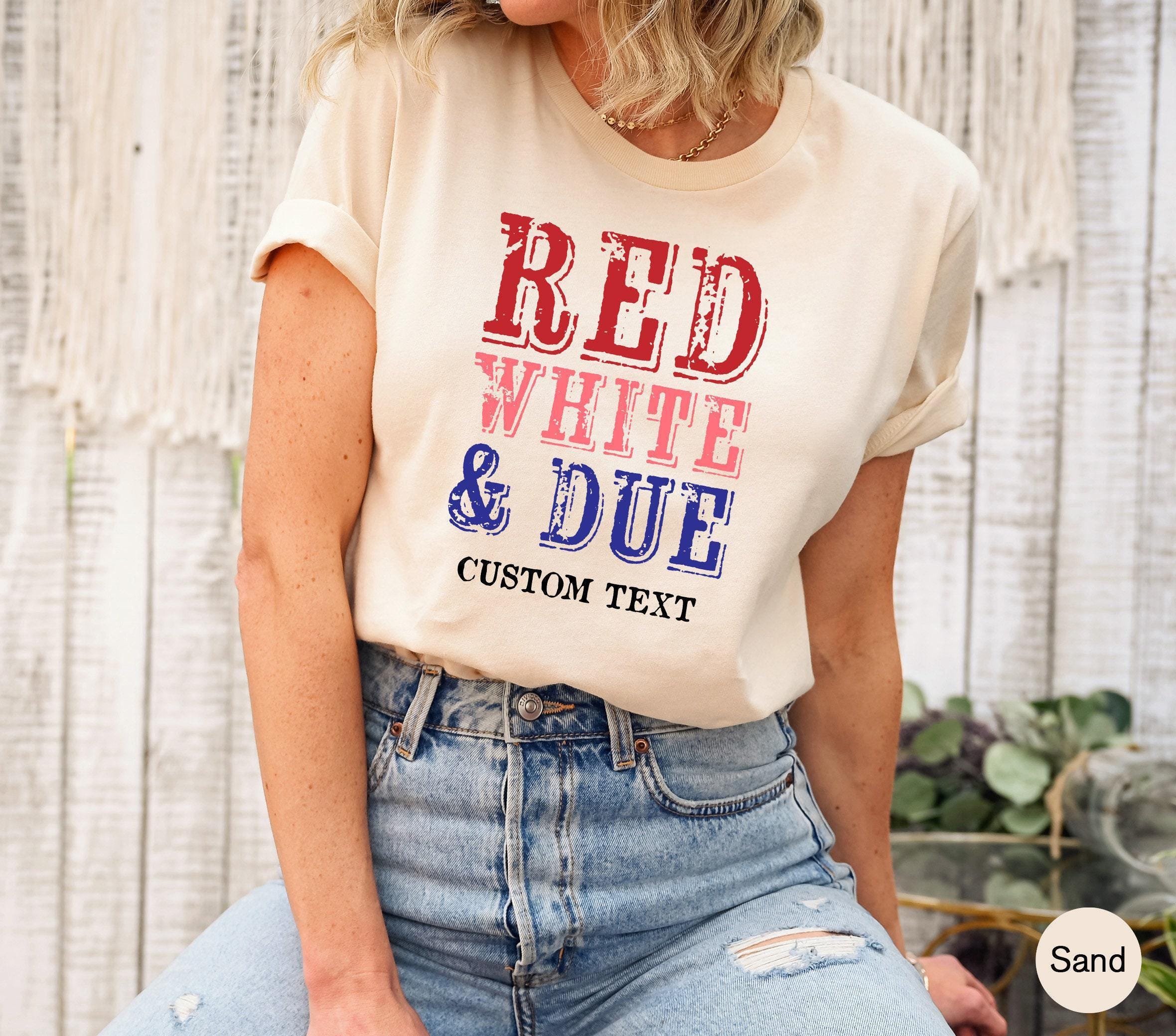 4th Of July Red White And Due Shirt, Custom Maternity Sweatshirt, Women's Pregnancy Announcement Shirt, Personalized Bab