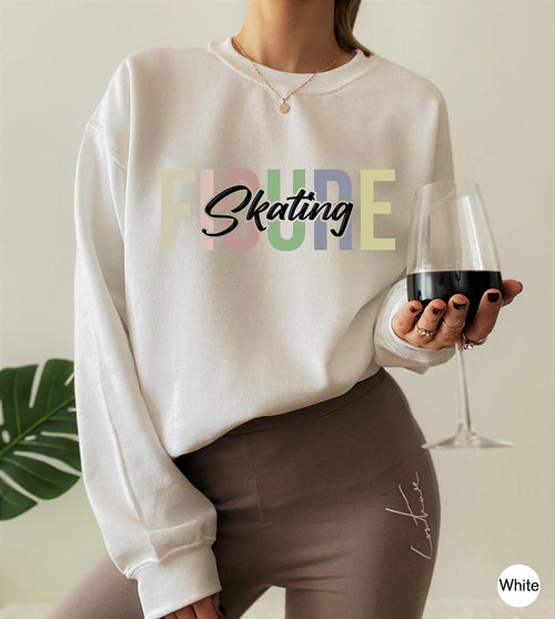 Aesthetic Figure Skating Sweatshirt, Women's Ice Skating Shirt, Figure Skater Hoodie, Cute Figure Skating Gifts, Ice Ska