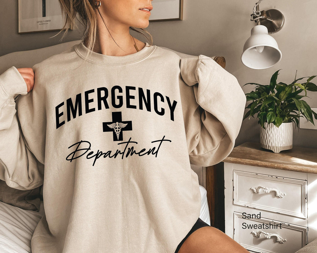 Emergency Department Sweatshirt, Emergency Nurse Shirt, Women's Nurse Shirt For Work, ER Nurse Tshirt, Nursing Student Graduation Gift