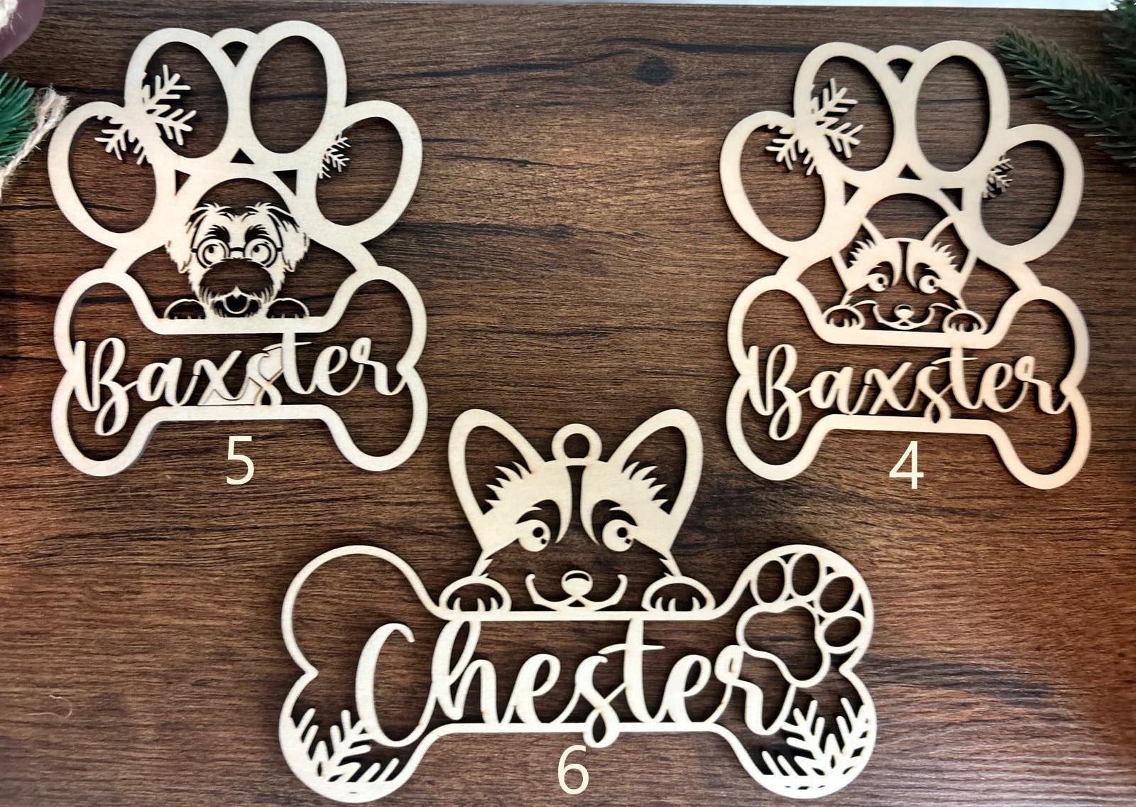 Personalized Dog Paw Ornament, Custom Dog Name Christmas Ornament, Pet Memorial 2024 Ornament, Christmas Tree Decor, Christmas Gifts