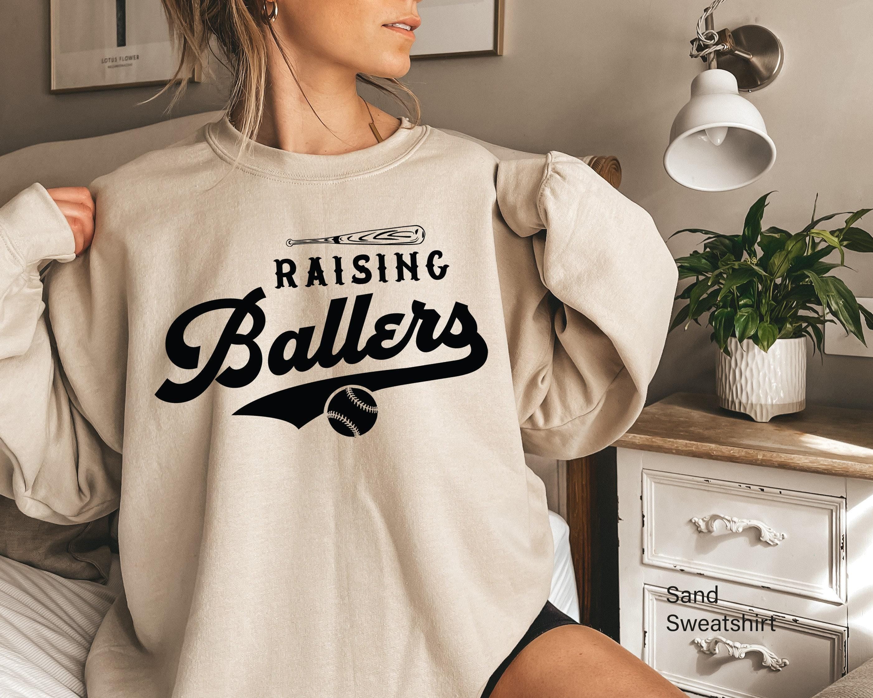 Raising Ballers Sweatshirt, Cute Baseball Mom Shirt, Mom's Baseball Hoodie, Trendy Baseball Coach Gifts, Baseball Gifts For Mom