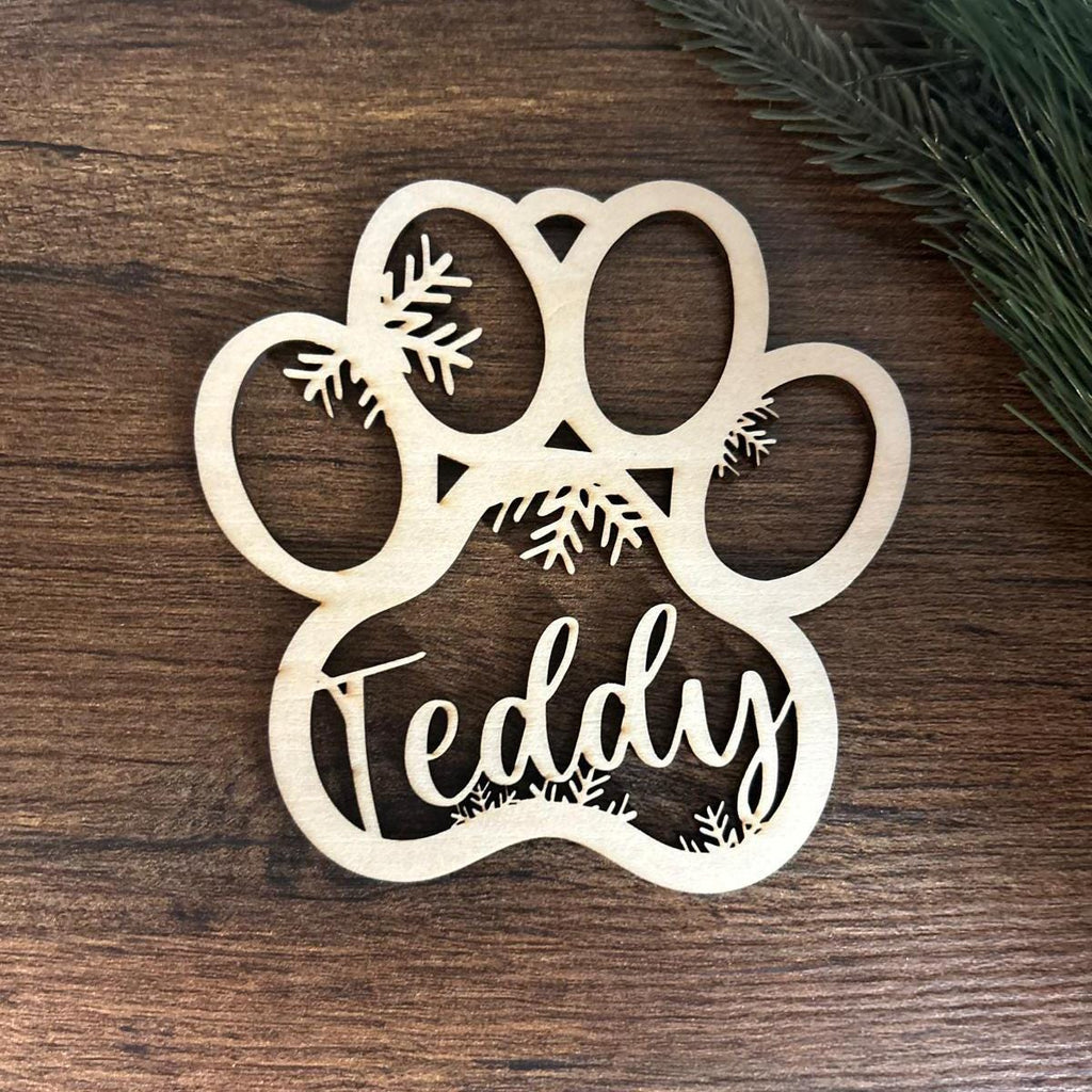 Personalized Dog Paw Ornament, Custom Dog Name Christmas Ornament, Pet Memorial 2024 Ornament, Christmas Tree Decor, Christmas Gifts