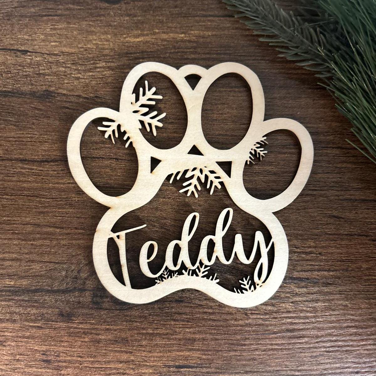 Personalized Dog Paw Ornament, Custom Dog Name Christmas Ornament, Pet Memorial 2024 Ornament, Christmas Tree Decor, Christmas Gifts