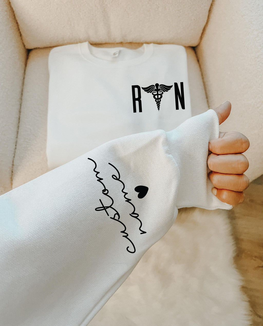 Custom Nurse Sweatshirt, Custom RN Shirt For Women, Registered Nurse Shirt, Personalized Nurse Gifts, Nursing Student Graduation Gift,K