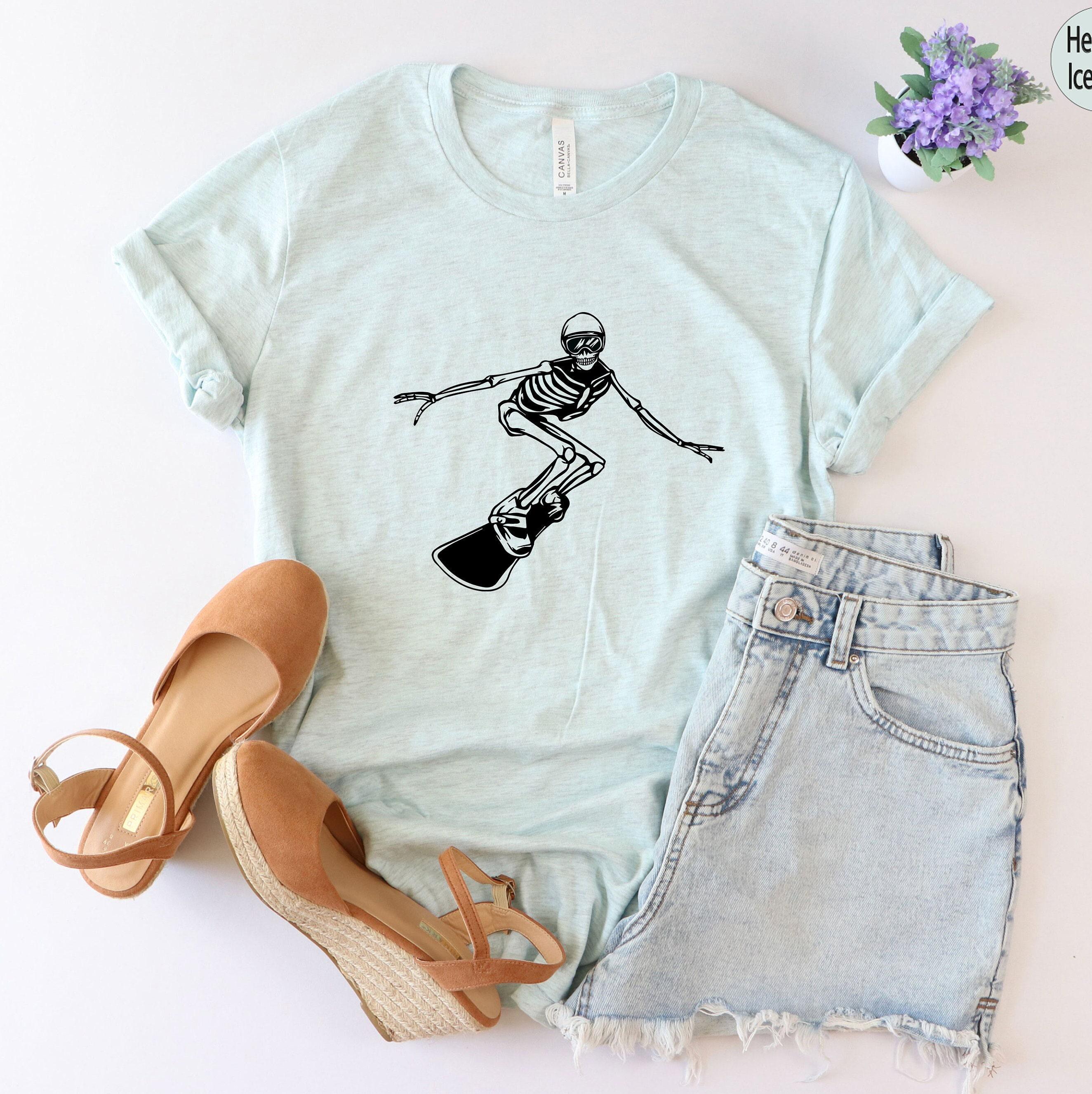 Snowboarding Skeleton Shirts, Women's Snowboard Shirts, Funny Snowboarder Gifts, Snowboard Trip Shirts, Men's Skeleton Sports Shirts