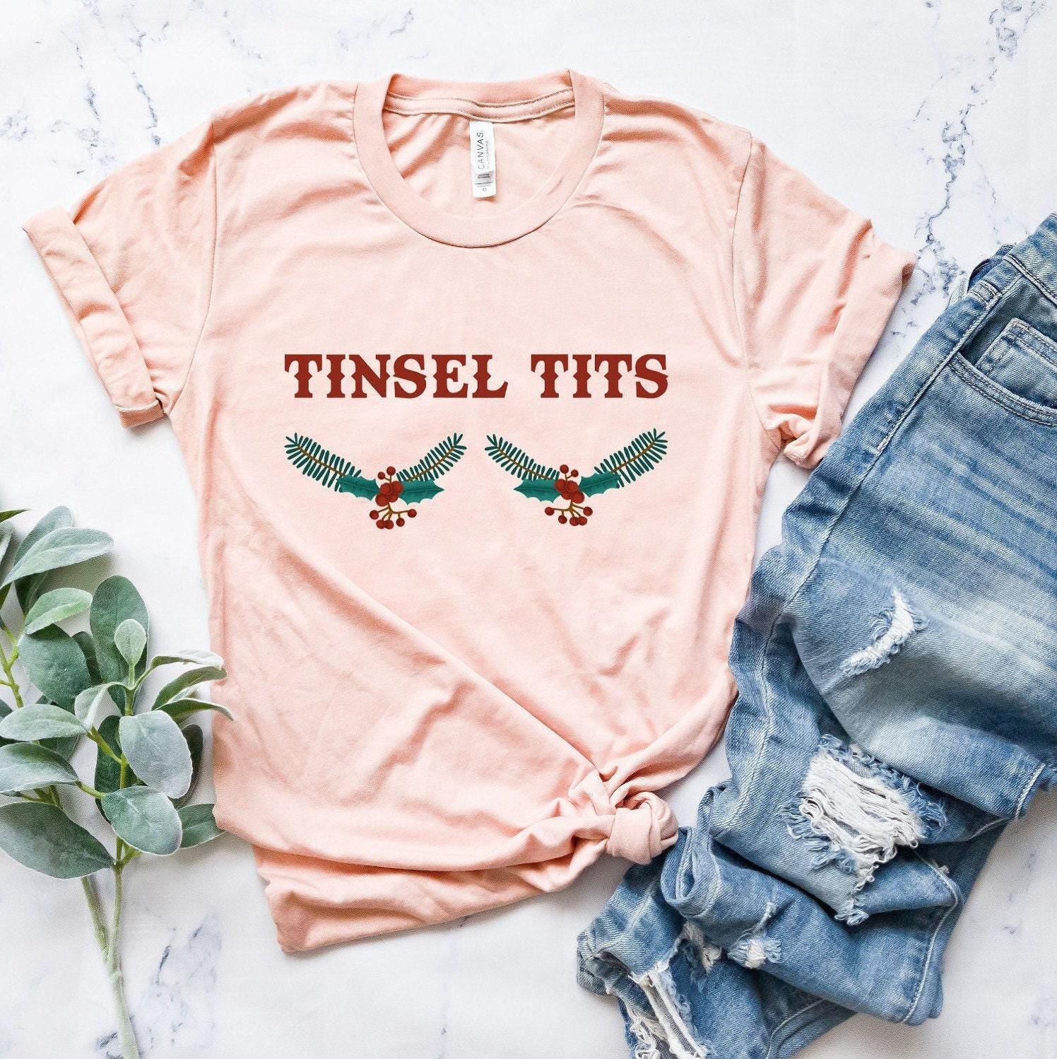 Tinsel Tits Shirt,  Shirt, Funny New Year Shirt, Xmas Shirt, Holiday Shirts, Christmas Gifts For Women