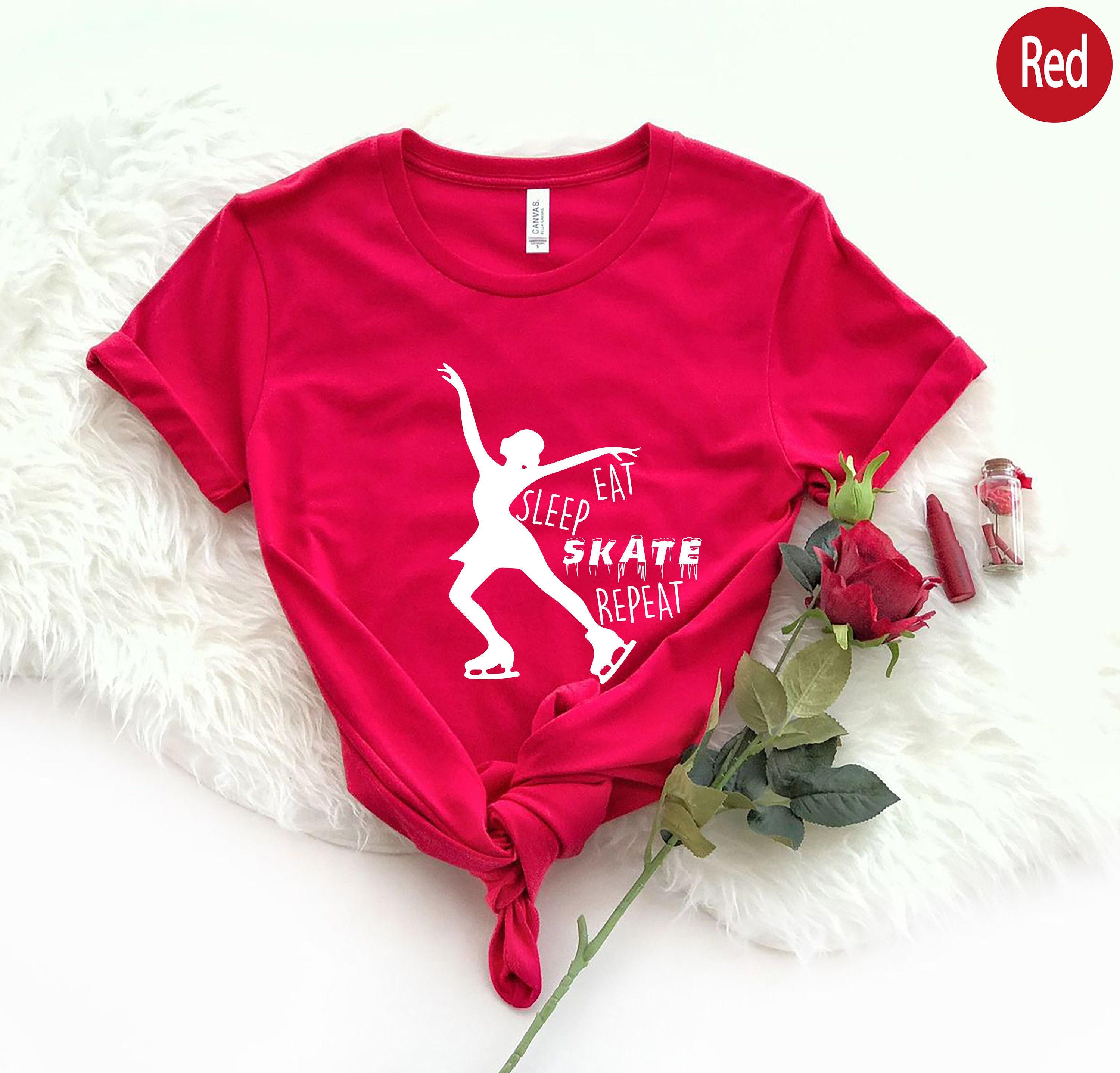 Funny Ice Skating Sweatshirt, Women's Figure Skating Shirt, Eat Sleep Skate Repeat Hoodie, Cute Ice Skating Gifts, Skating Graphic Tee