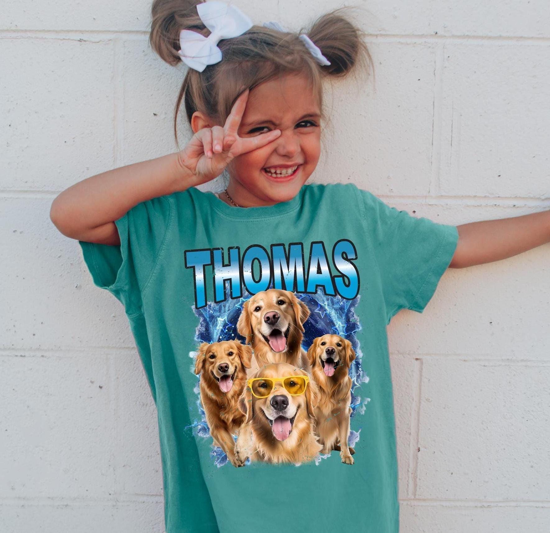 Comfort Colors Custom Bootleg Kids Shirt  Pet Kids Shirt Pet Photo and Name Custom Dog Shirt Personalized Pet Toddler and Youth Shirt