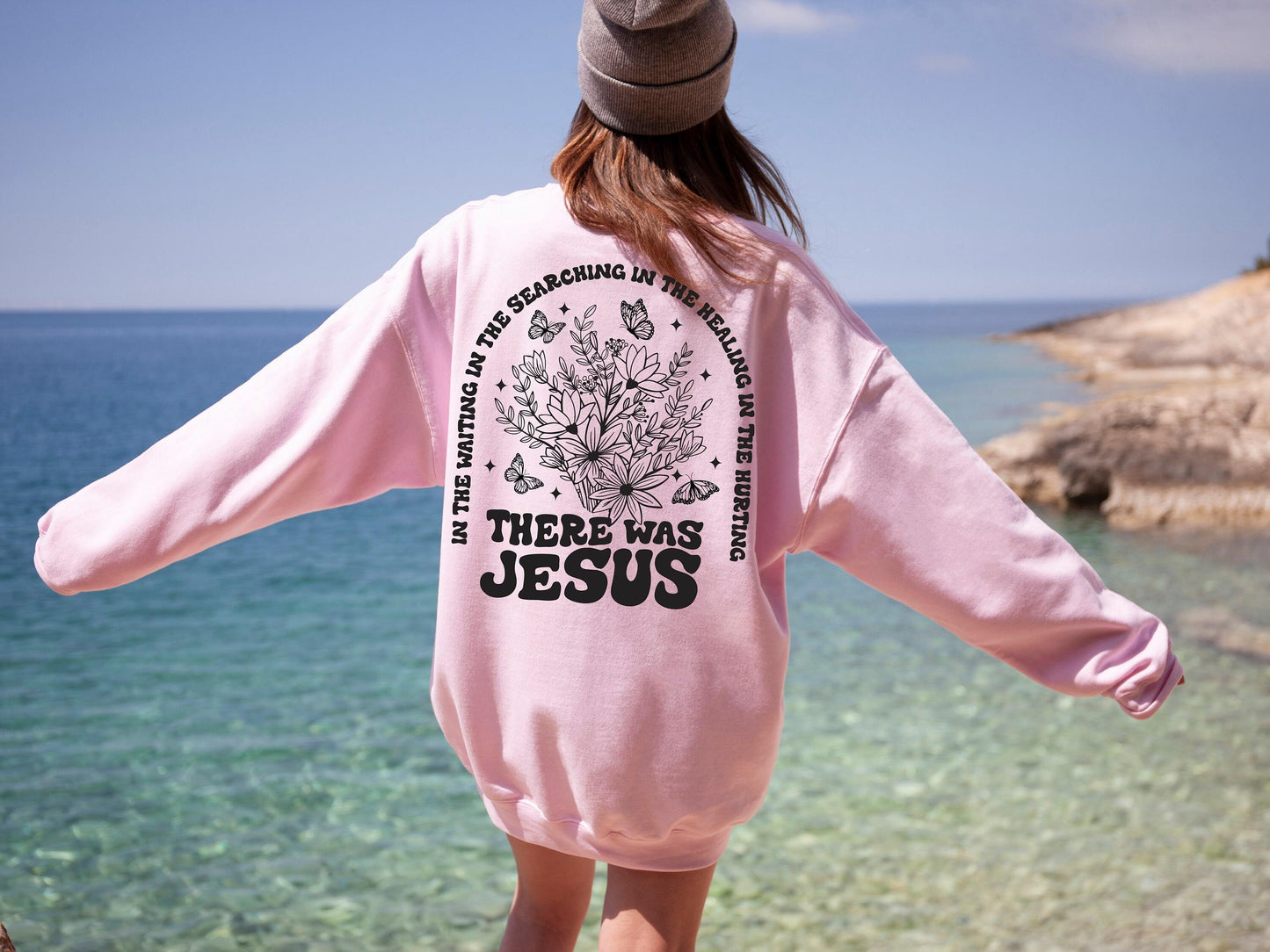 There Was Jesus Shirt | Floral Faith T-shirt, Christian Mom Gift, Religious Gift, Bible Verse Tee, Jesus Love Sweater, Aesthetic Faith Tee