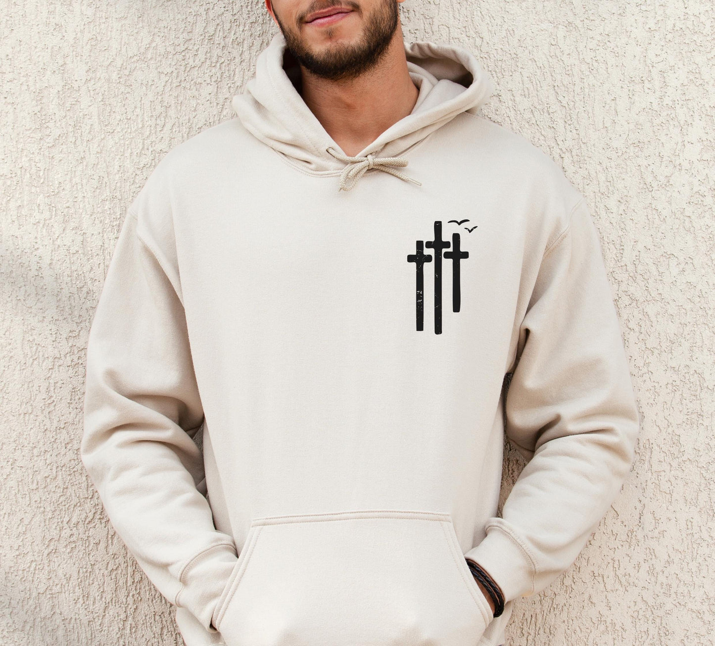 Minimalist Christian Cross Hoodie | Religious Sweatshirt For Men, Religious Gift Men, Retro Faith T Shirt, God Blessed Shirt, Graphic