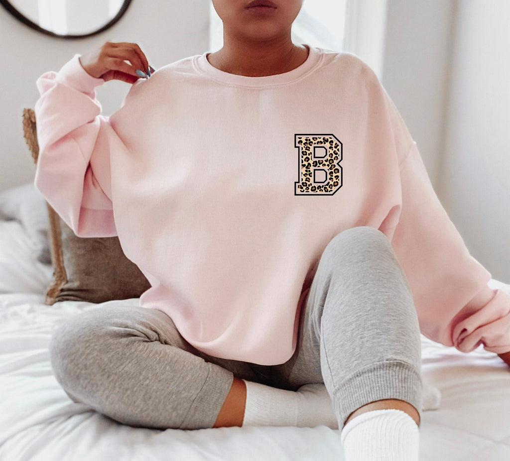 Custom Letter Shirt | Personalized Gift For Her, Gifts For Friends, Custom Gifts For Her, Cheetah Print Top, Custom Alphabet Tee, Leopard
