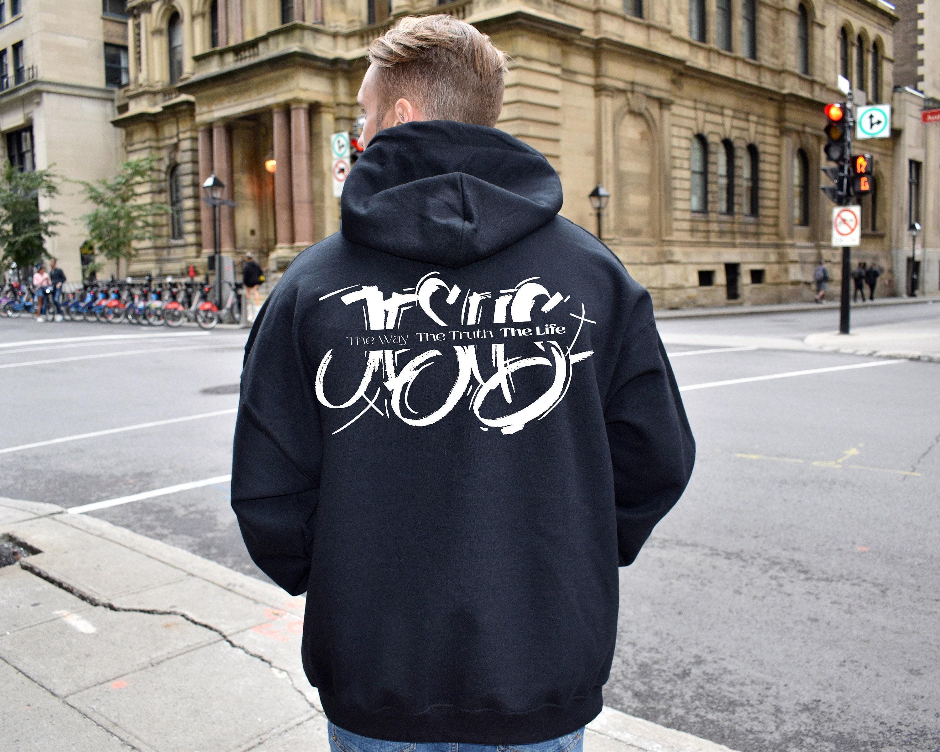 Jesus Hoodie For Christian Men | The Truth The Life Sweatshirt, Mens Ministry, Mens Christian Shirt, Men Religious Shirt, Faith Hoodies