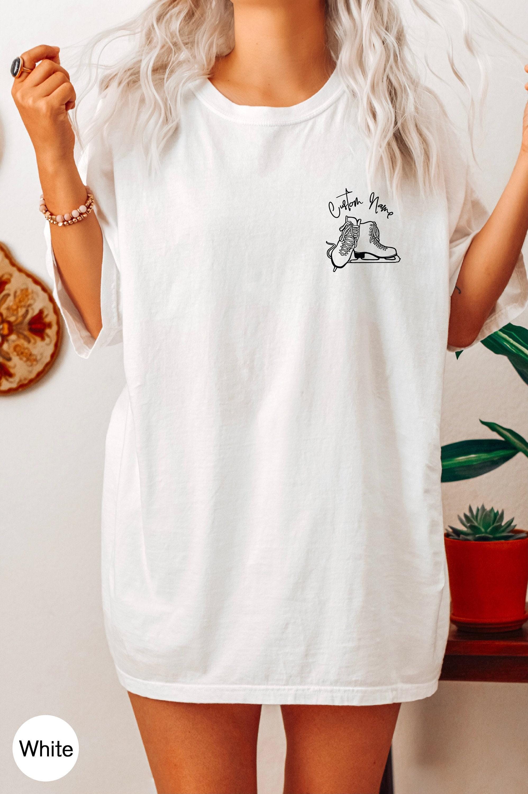 Custom Ice Skating Sweatshirt | Women's Custom Figure Skater Shirt, Skating Coach Gifts, Customized Skate Tee, Ice Skating Fan Tee