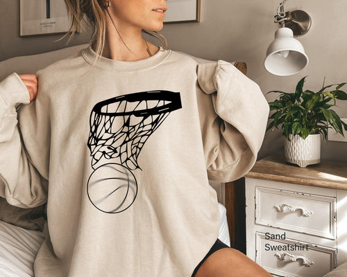 Aesthetic Basketball Sweatshirt | Women's Basketball Shirt, Gift For Sport Mom, Gifts For Basketball, Basketball Lover Tee, Game Day Shirt