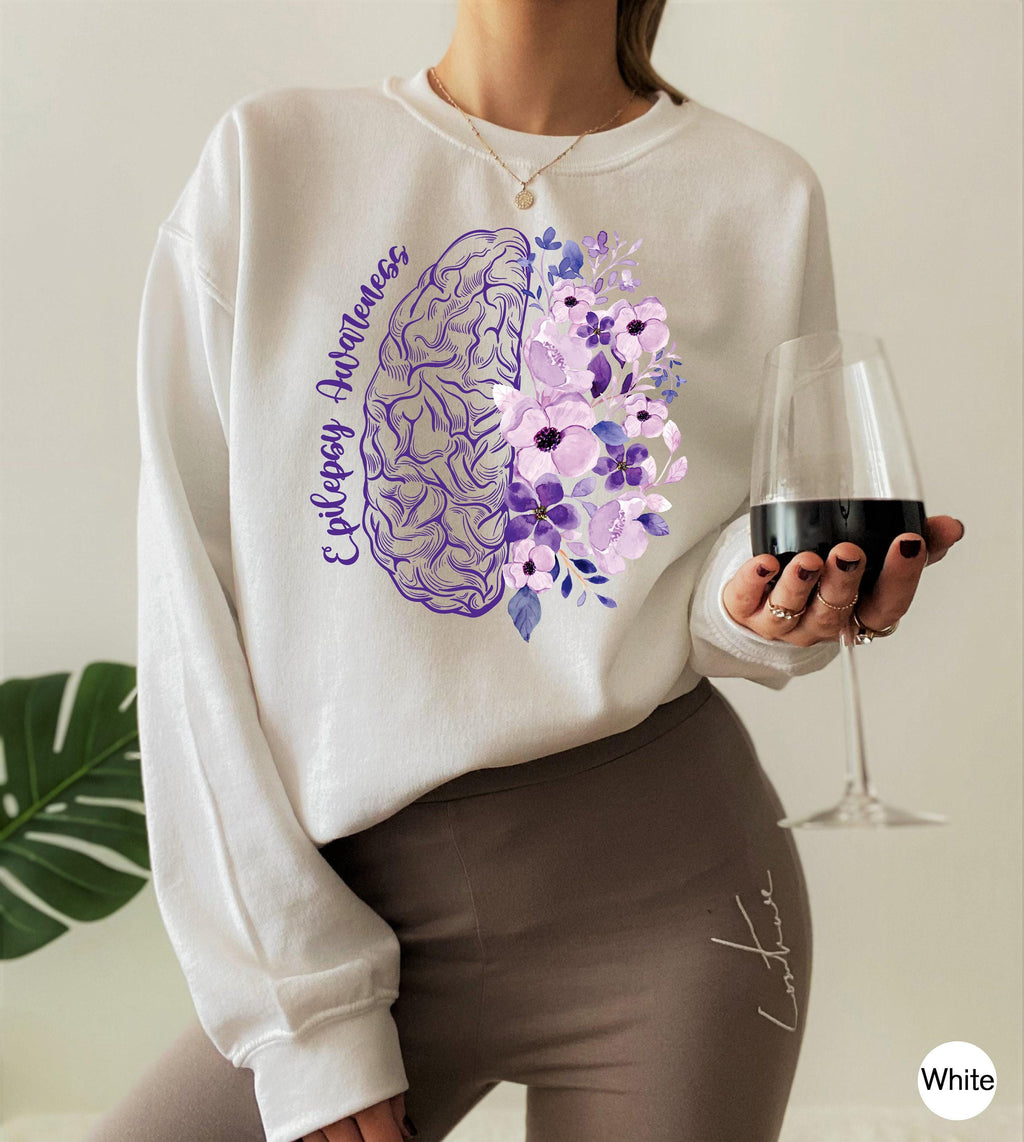 Epilepsy Awareness Shirt | Mental Health Sweatshirt, Epilepsy Mom Gift, We Wear Purple Tee, Purple Ribbon Tee, Epilepsy Warrior Tee, Fighter